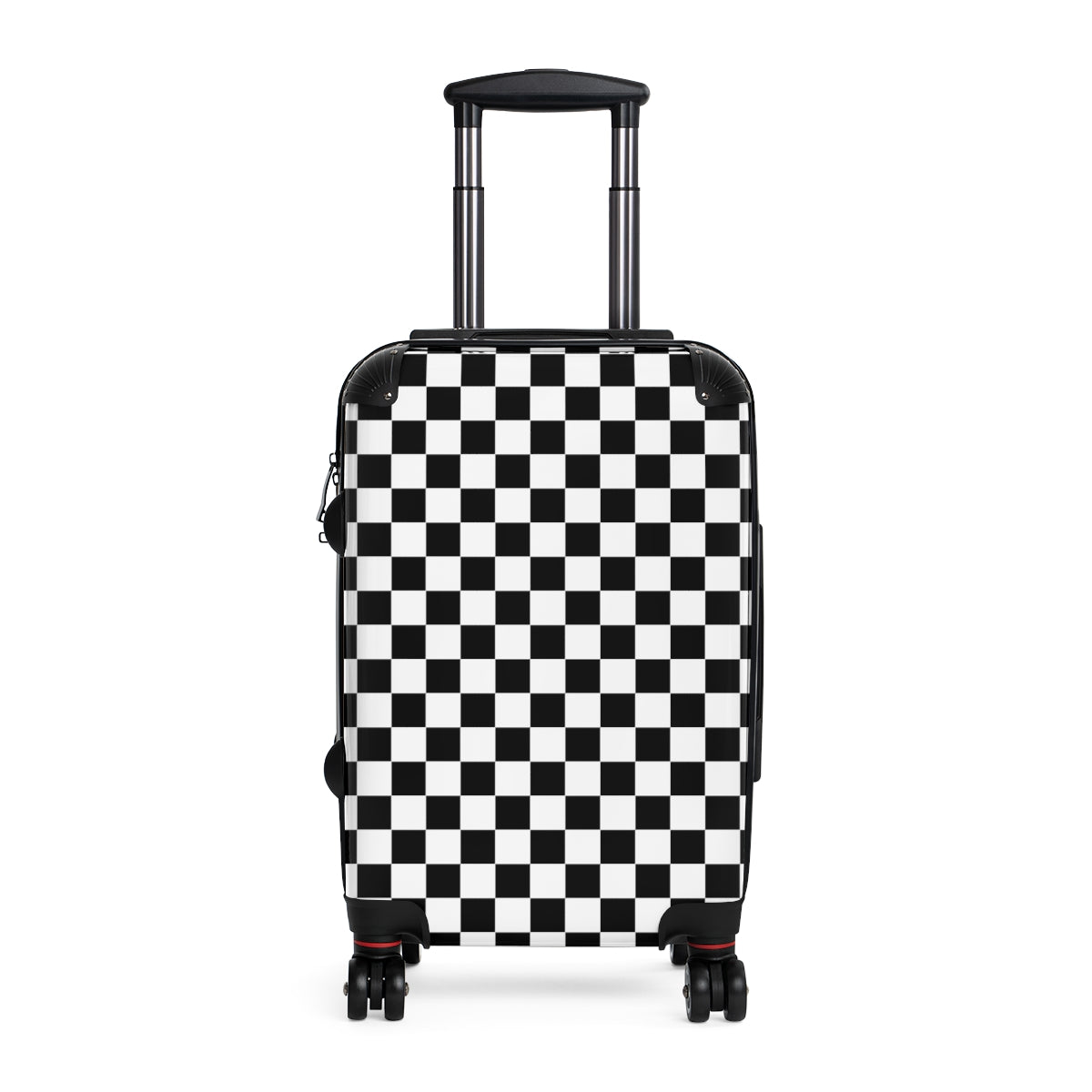 Checkered Hard Shell Cabin Suitcase with 360° Swivel Wheels, Combination Lock & Adjustable Handle - Durable Carry-On Luggage for Air Travel, Business Trips & Weekend Getaways