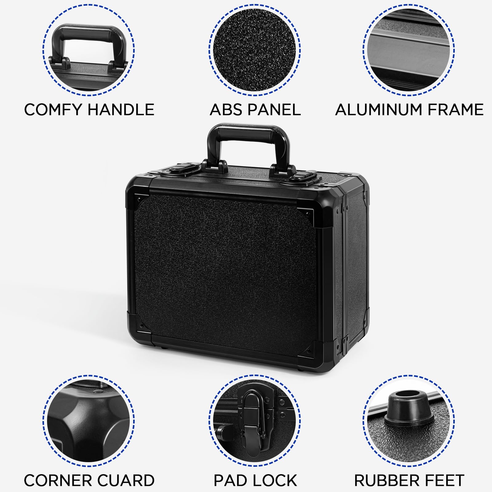 CollectHall Graded Card Storage Box - Aluminum Trading Card Display Case for PSA/BGS Slabs, Sports Card Protector with Secure Lock (Black) - Perfect for Collectors, Card Shows & Home Display