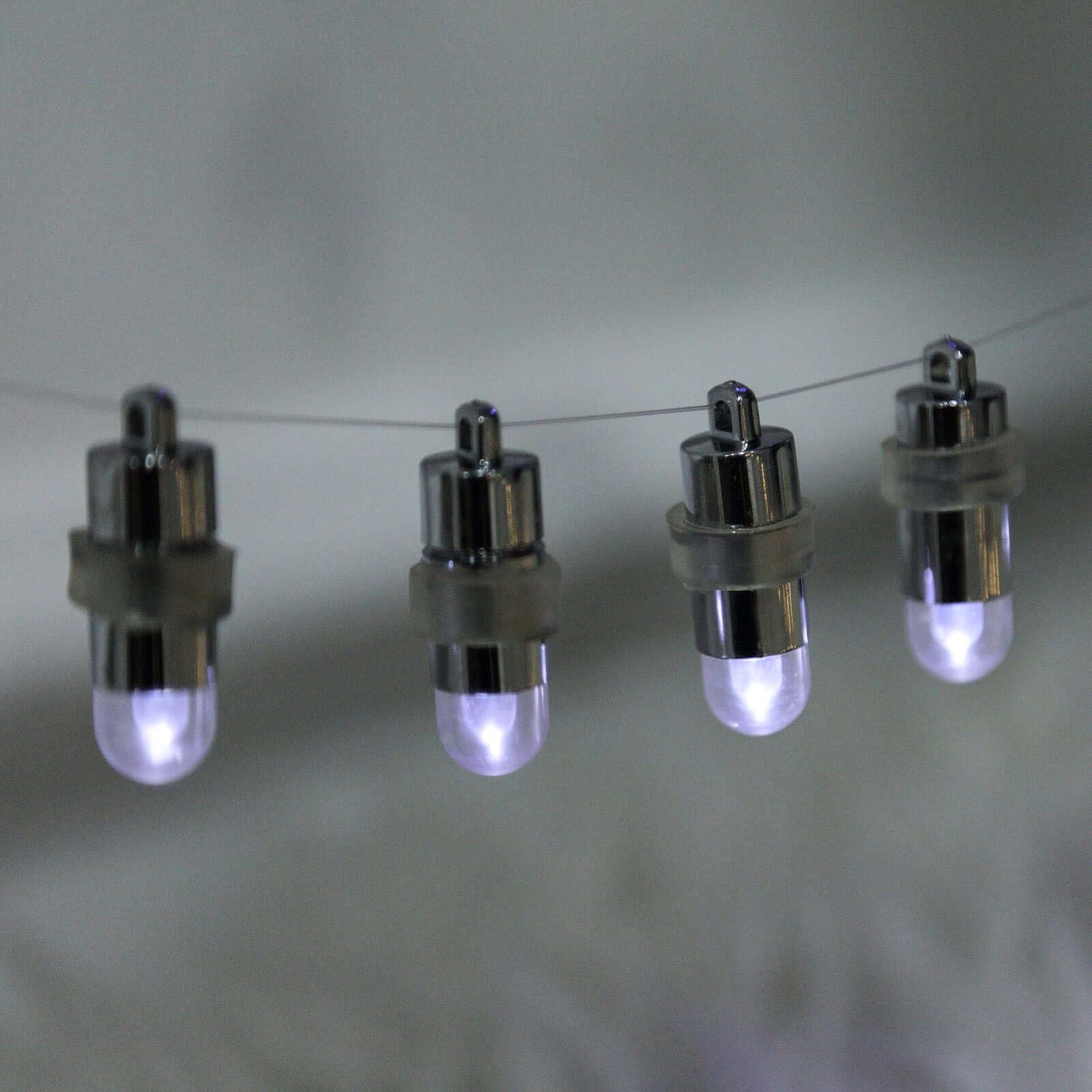 Efavormart 12pcs White Bullet LED String Lights - Waterproof Balloon & Vase Lights for Wedding, Party, and Home Decor