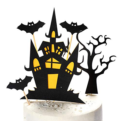 15-Piece Halloween Cake Topper Set - Haunted House, Ghost, Pumpkin & Spider Decorations for Wizard Party, Cupcakes & Spooky Celebrations | Perfect for Halloween Desserts, Birthday Cakes & Themed Events