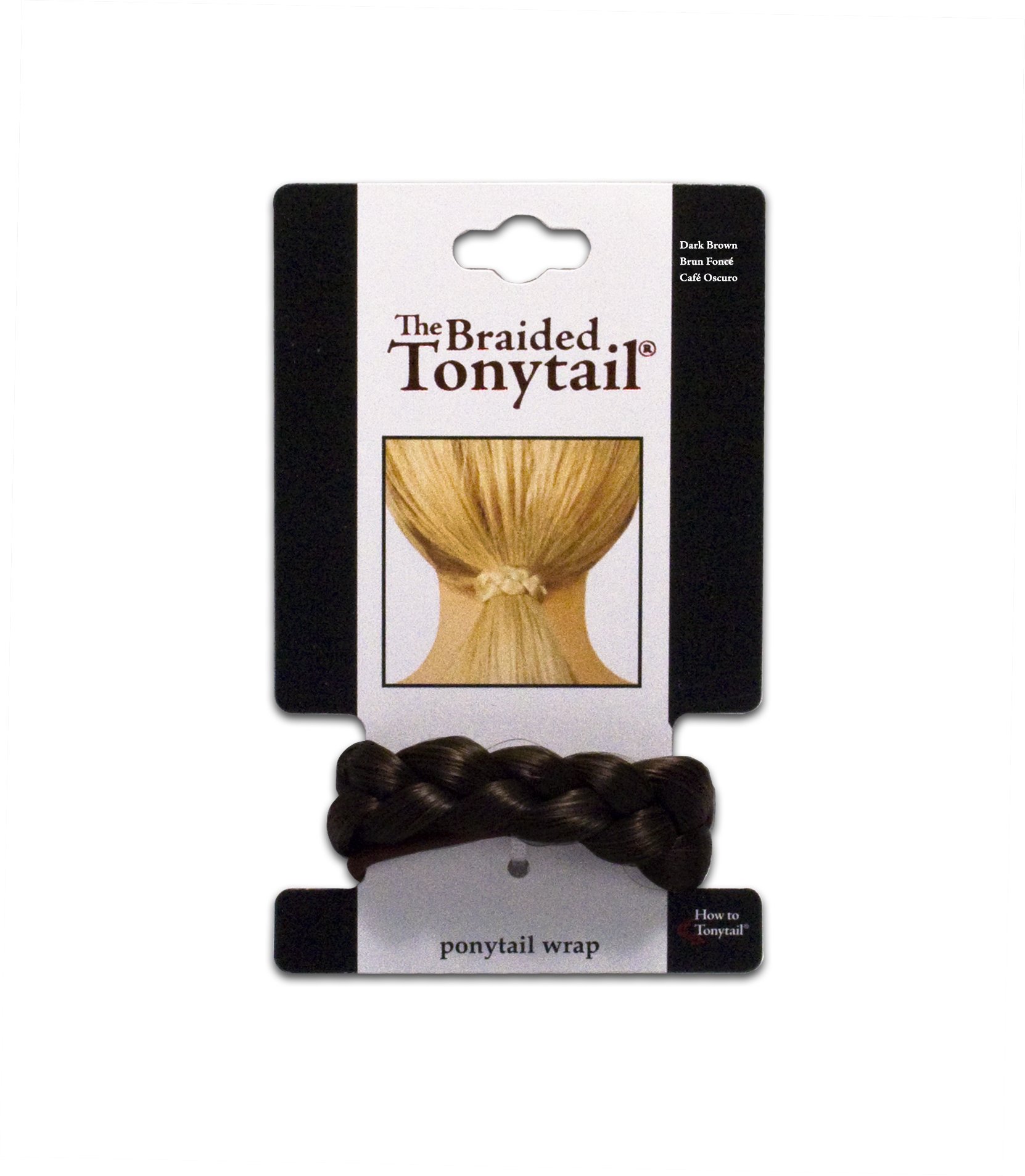 Braided Ponytail Wrap Hair Cuff - Synthetic Wig Hair Accessory with Elastic Band for Women & Teens - Dark Brown - Perfect for Dance, Cosplay & Everyday Styling