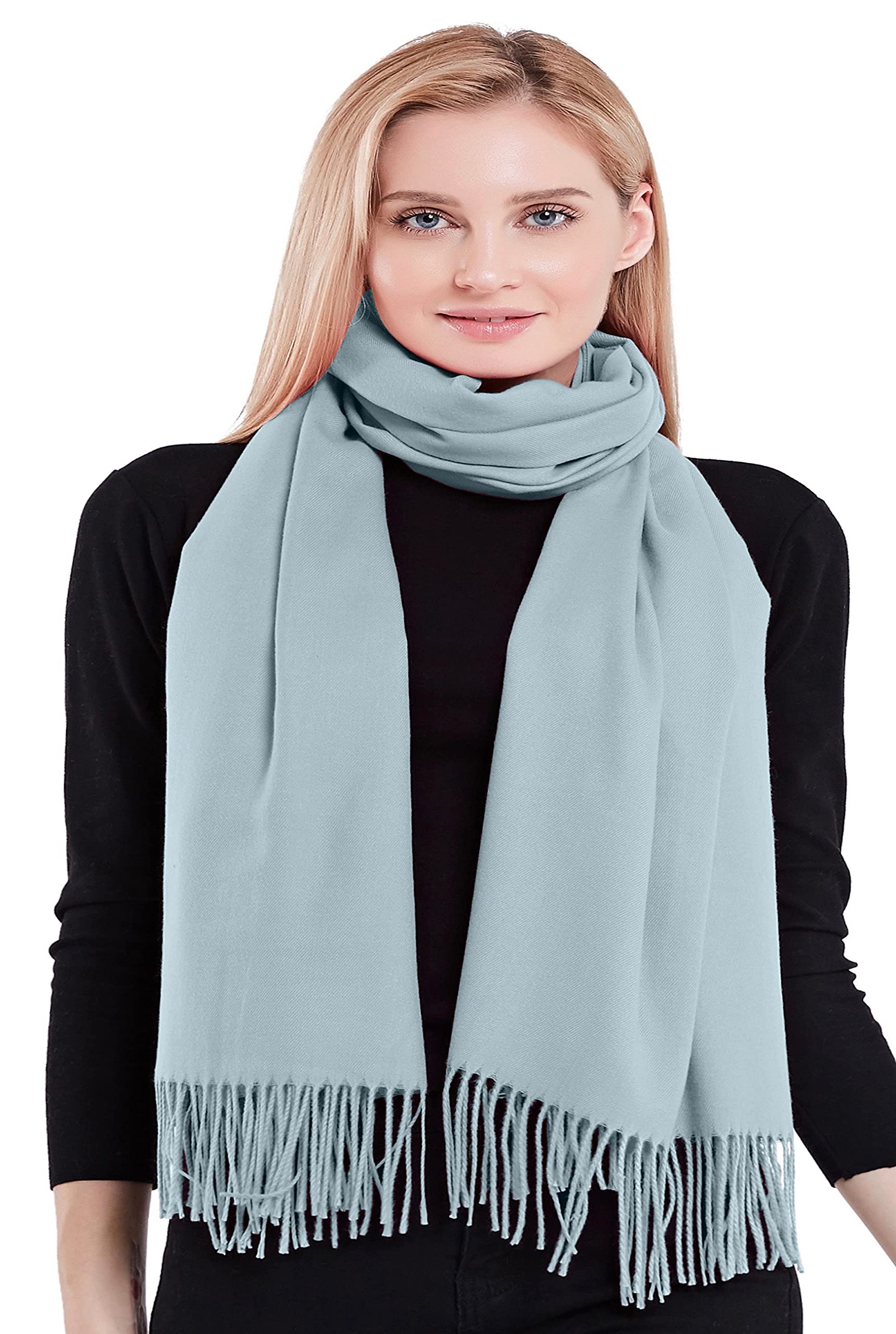 Stylish CJ Apparel Cotton Blend Shawl - Thick Solid Color with Tassels, Pashmina Scarf Wrap for Women | Perfect for Winter, Fall Fashion, Office Wear & Evening Outfits