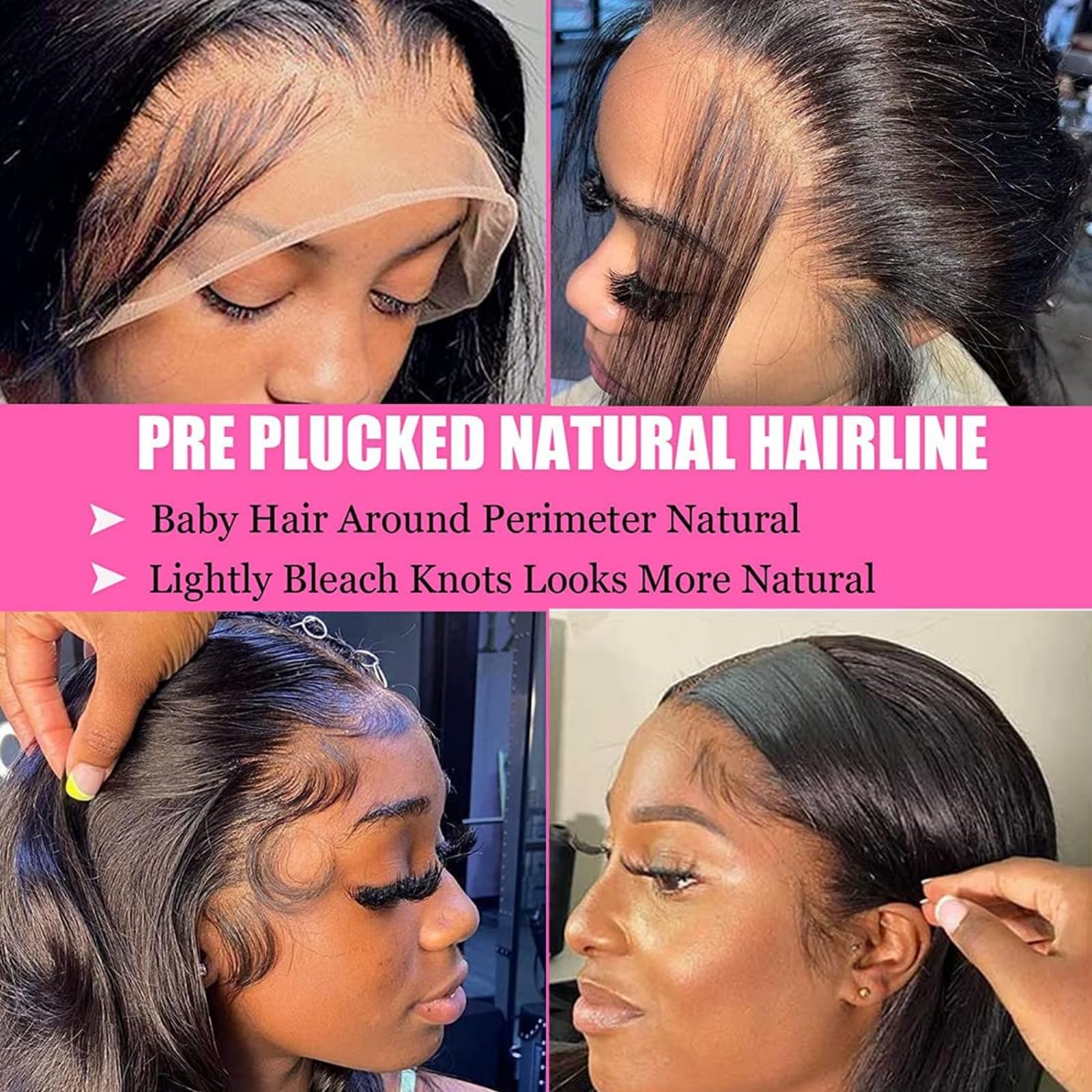 13x4 HD Lace Front Wig Human Hair - Brazilian Virgin Hair, Pre-Plucked with Baby Hair, 150% Density Straight Glueless Lace Closure Wig for Black Women (26 Inch) - Perfect for Daily Wear, Parties, and Special Occasions