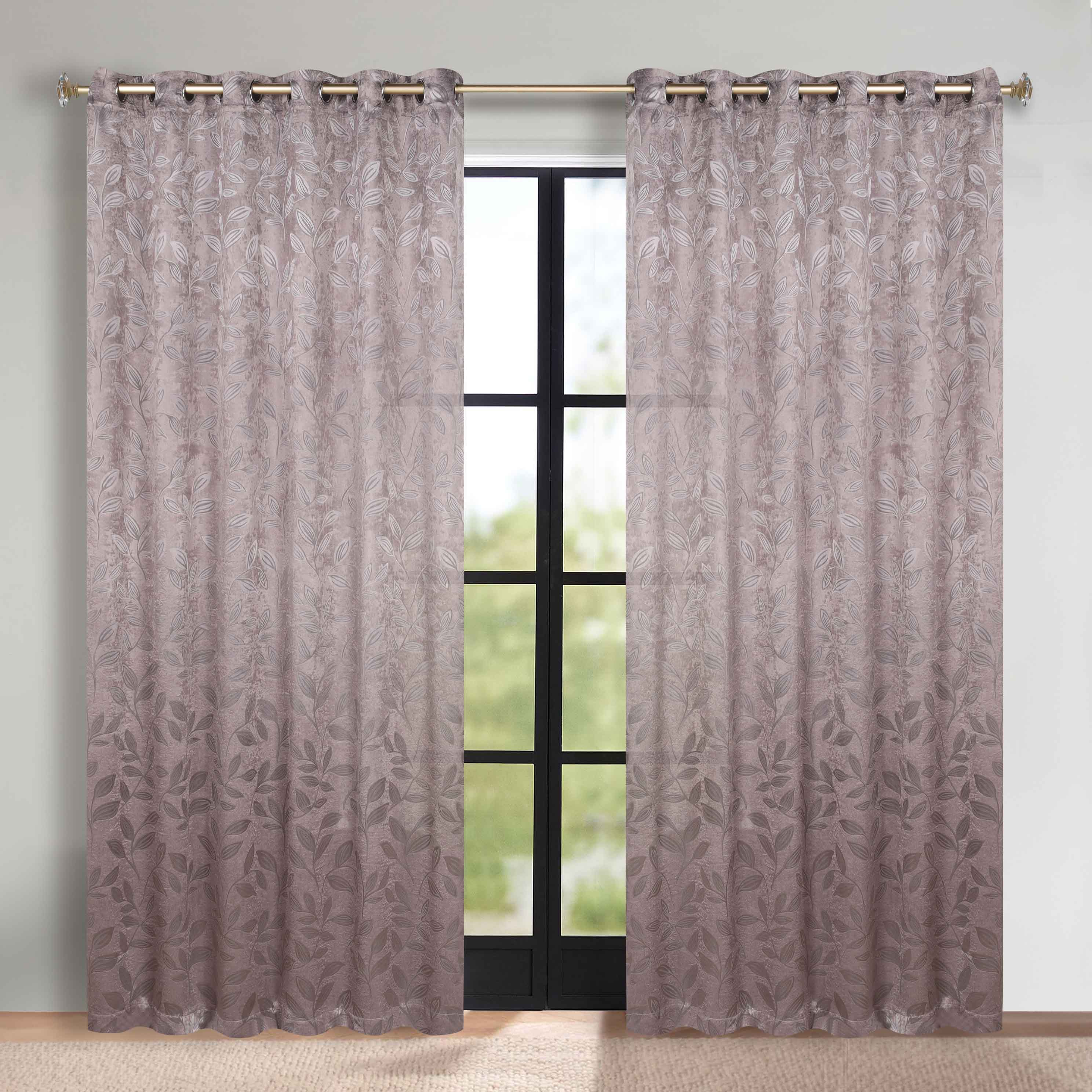 Leaves Grommet Blackout Curtains Set of 2 - Thermal Insulated Room Darkening Drapes for Bedroom & Living Room - Noise Reducing Window Treatment for Home Decor