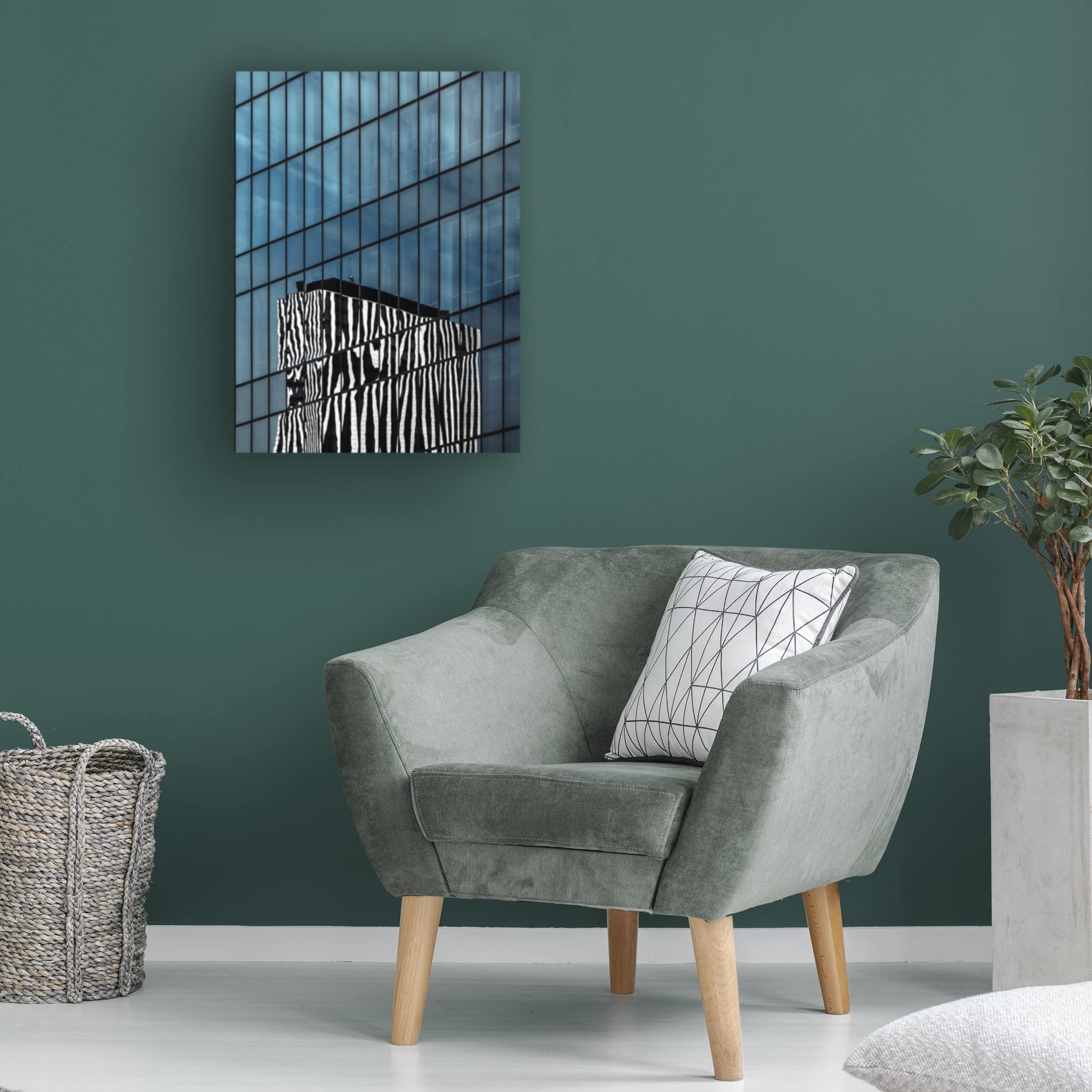 Trademark Fine Art 'The Zebra Neighbor' Canvas Art by Gilbert Claes - Modern Wildlife Wall Decor for Living Room, Bedroom & Office