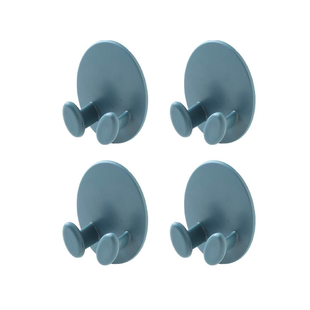 DOITOOL 4-Pack Adhesive Cable Hooks - Cord Organizer & Key Hanger (Blue) for Home & Office Use
