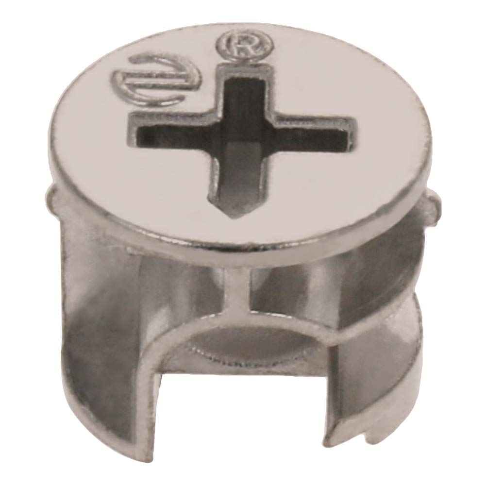 15pcs MroMax 15x12mm Silver Furniture Cam Lock Nut Connectors for Cabinet, Drawer, Dresser & Wardrobe - Secure Panel Fittings for DIY Furniture Assembly & Home Improvement Projects