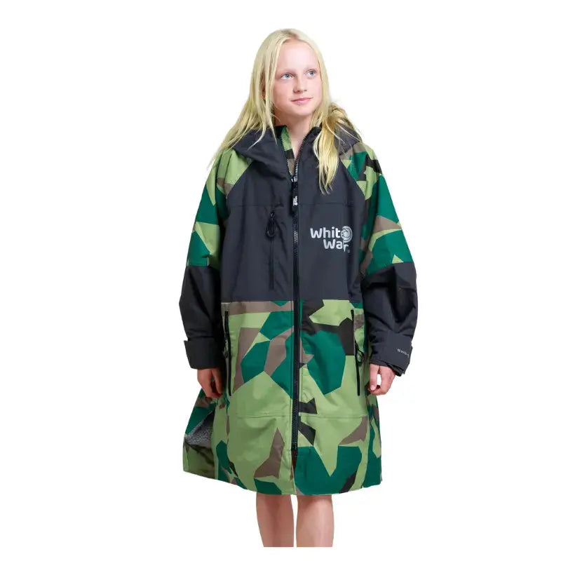 Kids Waterproof Swimming Robe with Hood - Camouflage Unisex Quick-Dry Pool Cover Up for Boys & Girls - Perfect for Beach, Poolside, and After-Swim Warmth