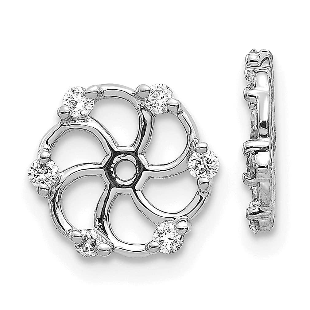 14K White Gold Diamond Earrings Jacket - Elegant Fine Jewelry for Women, Perfect Gift for Her | Wedding, Anniversary & Special Occasion Jewelry