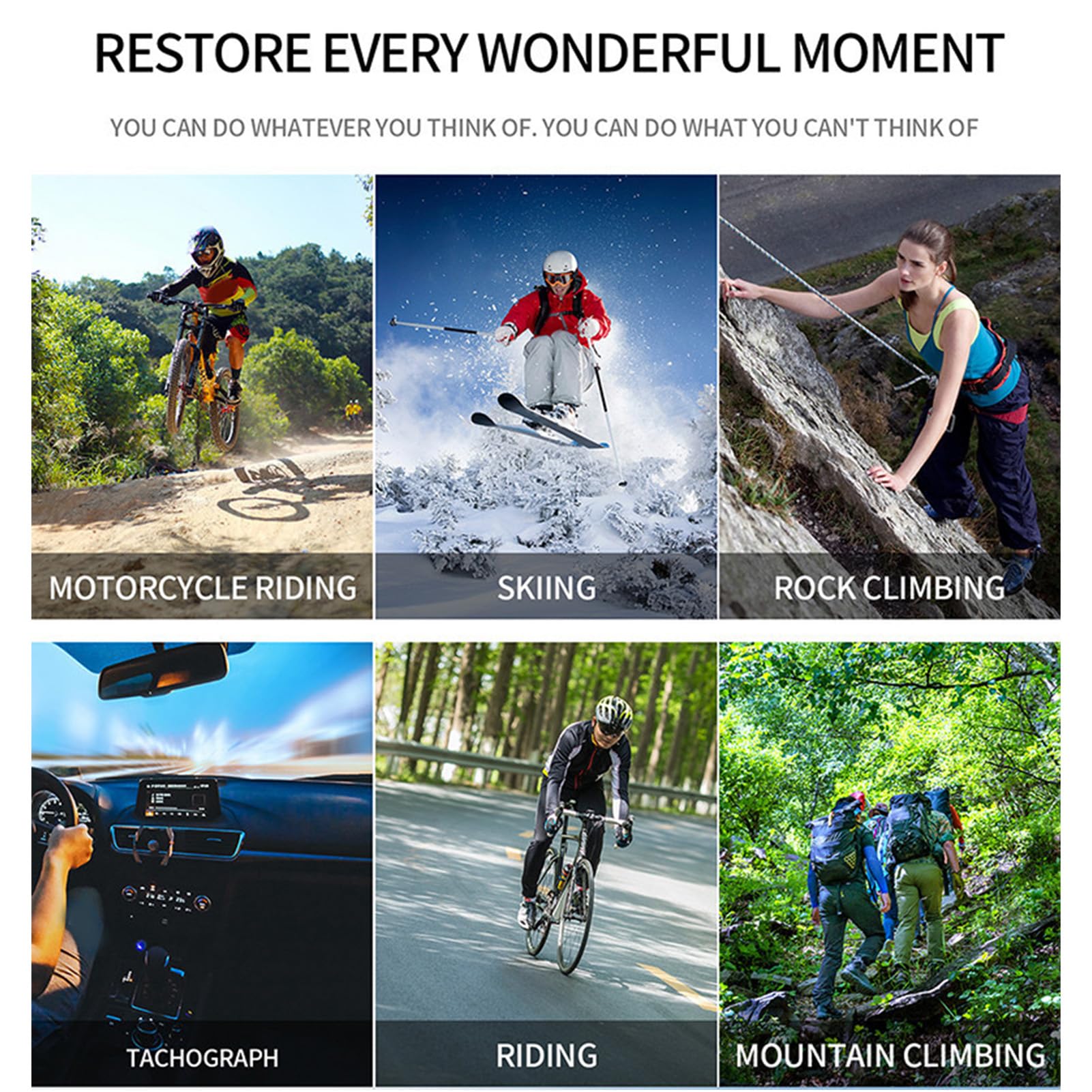 Yanmis 4K 60fps Action Camera with 16MP Ultra HD, IP68 Waterproof, Image Stabilization - Complete Accessories Kit for Diving, Helmet Mount & Extreme Sports | Perfect for Underwater Adventures, Skiing & Outdoor Activities