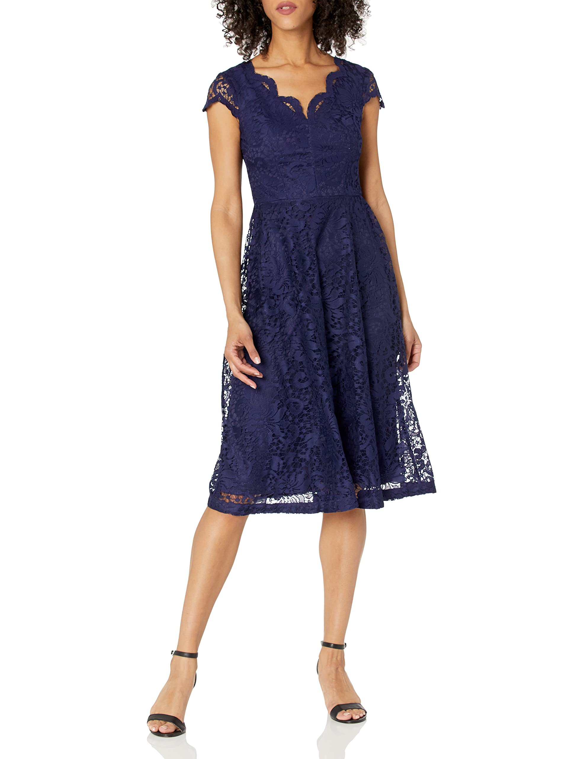 London Times Women's Lace V-Neck Dress for Party & Wedding
