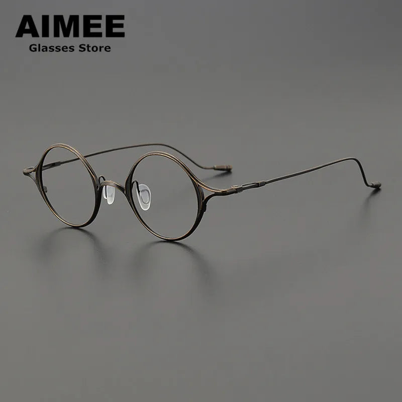 Aimee Unisex Full Rim Round Oval Titanium Eyeglasses 2353 - Lightweight Durable Frame for Men & Women - Perfect for Reading, Working & Daily Wear