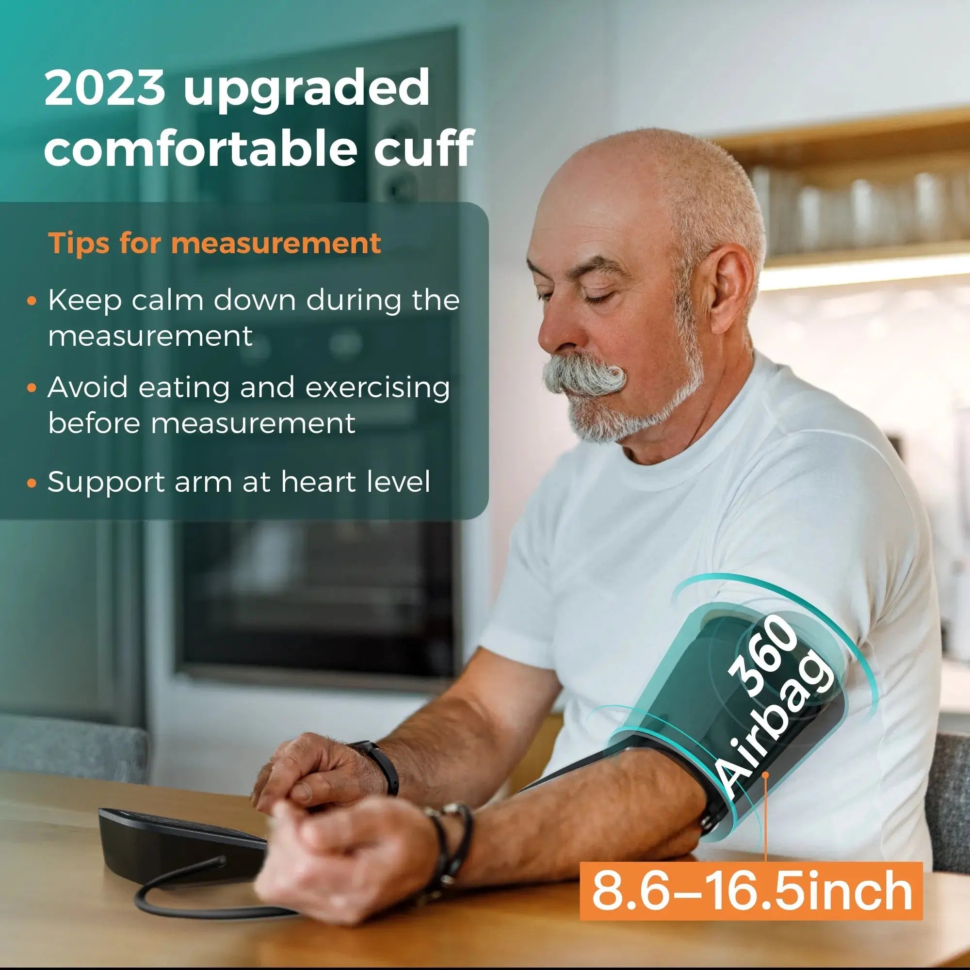 Wireless Bluetooth Blood Pressure Monitor with Cedar Wood Design - Accurate & Portable for Home Use, Travel, and Health Tracking