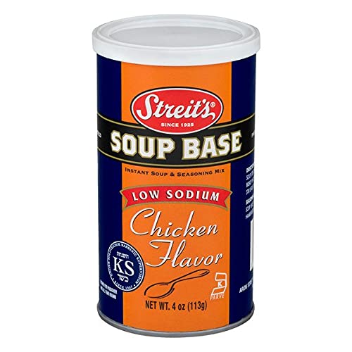 Streit's Low Sodium Chicken Soup Base - Kosher for Passover, 4 Oz (6-Pack) - Perfect for Holiday Meals, Family Dinners & Healthy Cooking