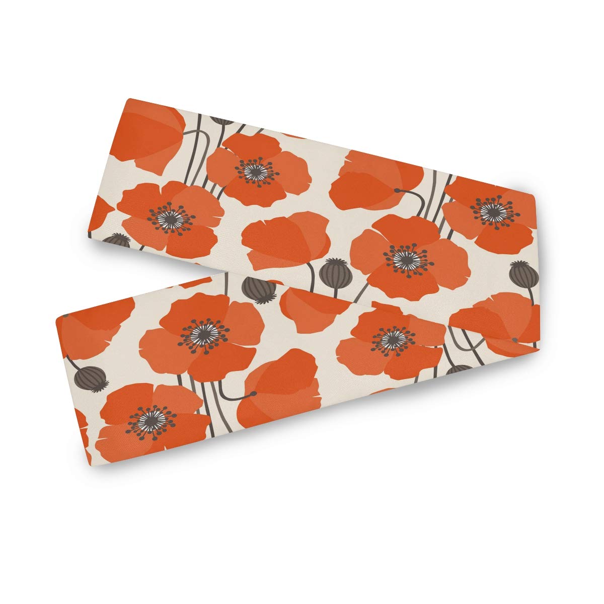 MOYYO 13x70 Inch Red Poppy Flowers Table Runner - Polyester Dining Table Cloth for Wedding, Birthday, Engagement Party Decor - Perfect for Coffee Tables, Banquets & Home Decoration
