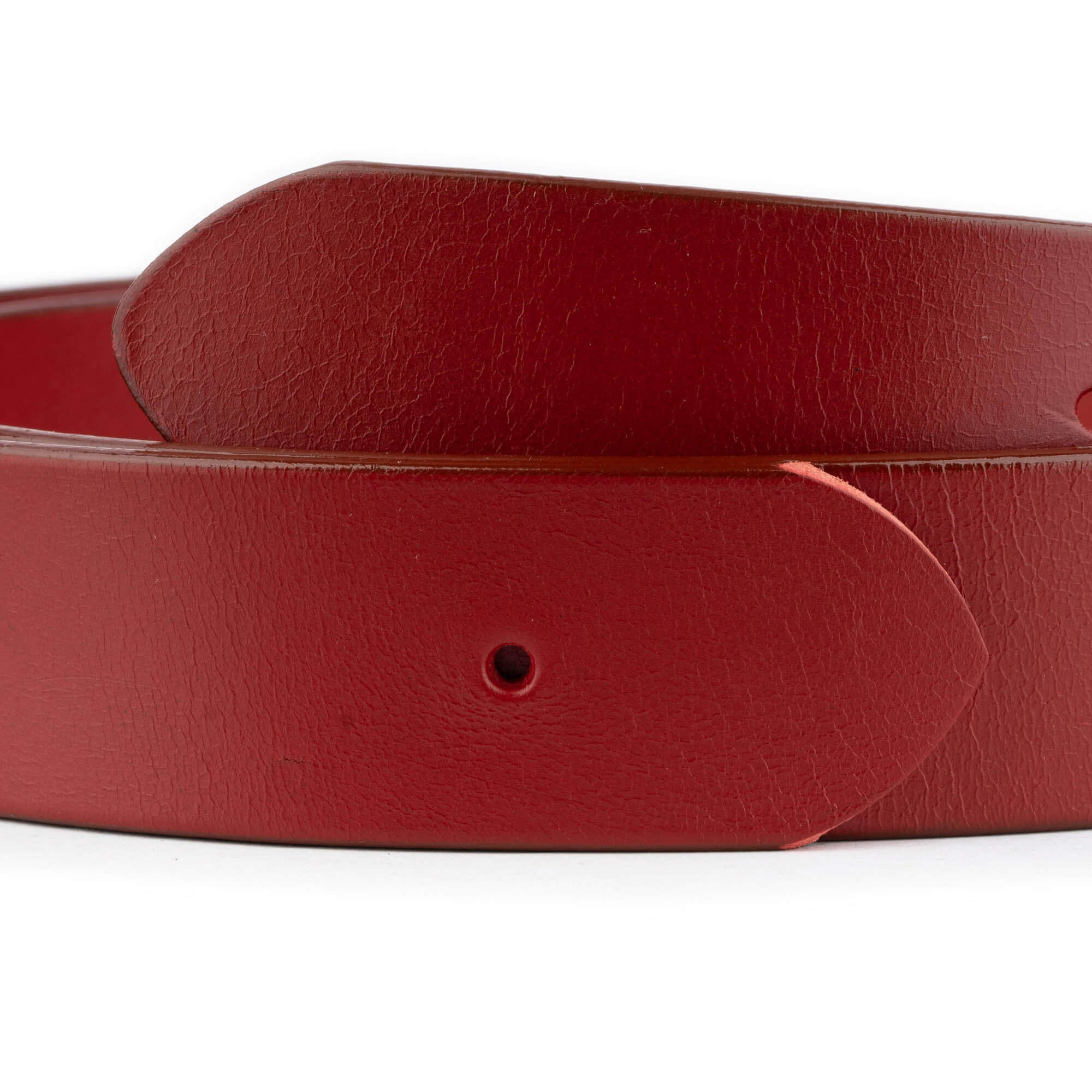 Men's 4.0cm Genuine Red Leather Belt with Dunhill Buckle Replacement - Adjustable Pre-Punched Holes for Business, Casual & Formal Wear