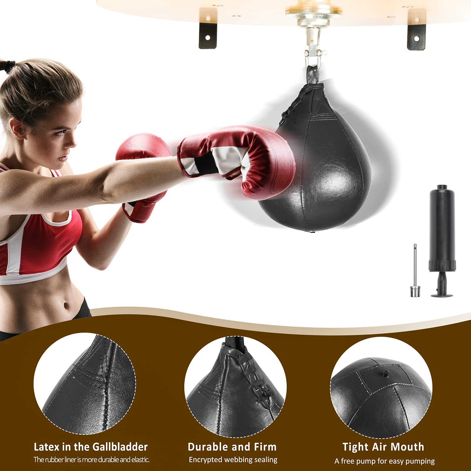 Speed Bag Platform Kit with Punching Ball for Men & Women - Boxing Training, Workout, Exercise Equipment for Home Gym & Fitness | Perfect for Boxing Practice, Cardio, and Strength Training