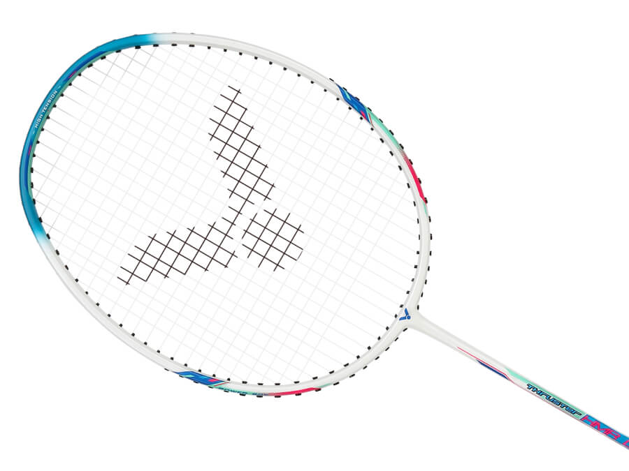 Victor Thruster K HMR L/A Unstrung Badminton Racket - Professional Carbon Fiber Badminton Racquet for Advanced Players [White] - Perfect for Competitive Tournaments & Training Sessions