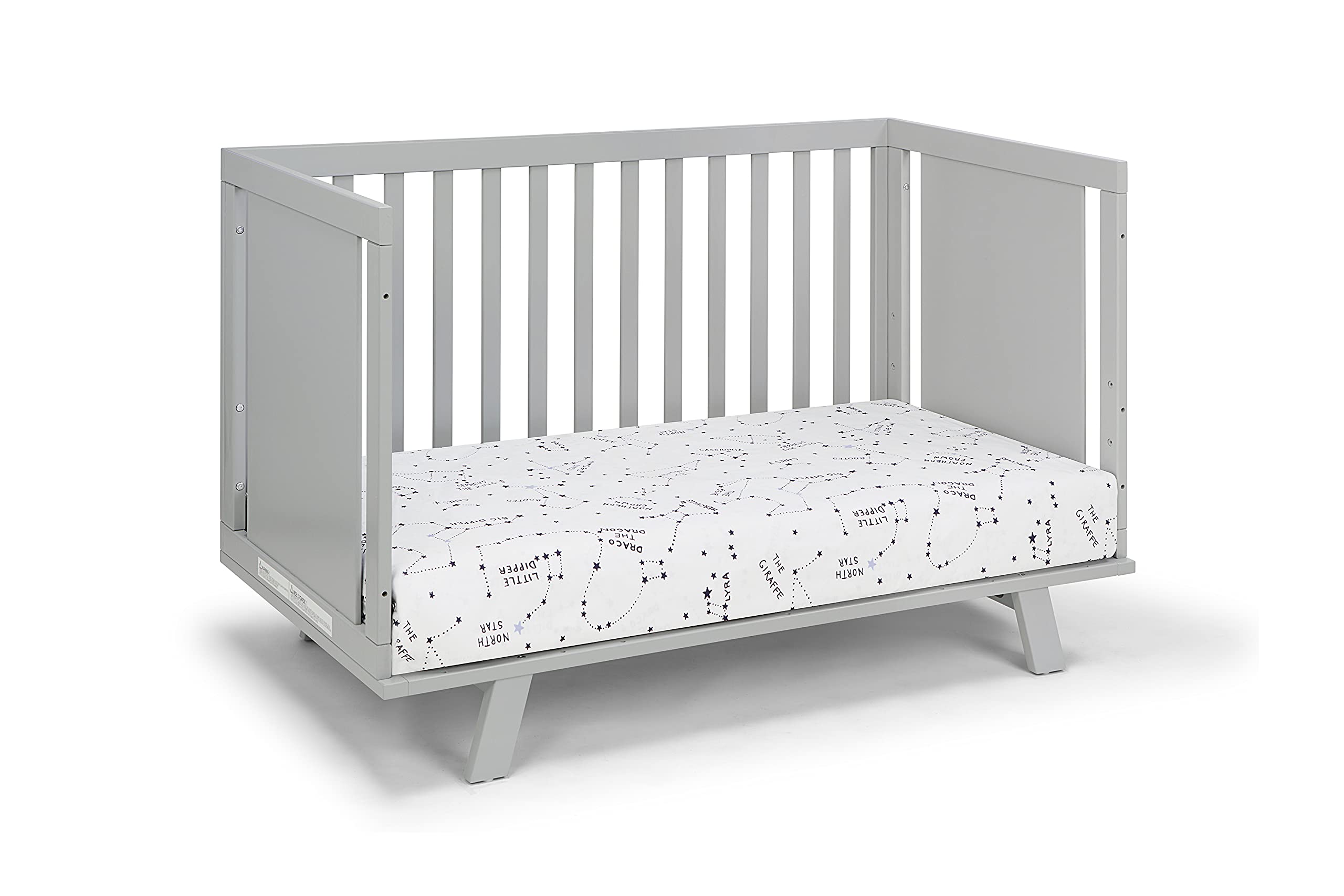 Livia Convertible Baby Crib - Gray 3-in-1 Nursery Furniture for Newborn to Toddler | Perfect for Small Spaces & Modern Nurseries