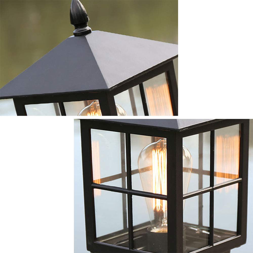 Waterproof IP54 Retro Column Head Lamp - Outdoor Garden Lighting for Terrace, Balcony, Villa & Park | E27 Post Light for Landscape, Lawn & Pillar Decoration | Weather-Resistant European Design