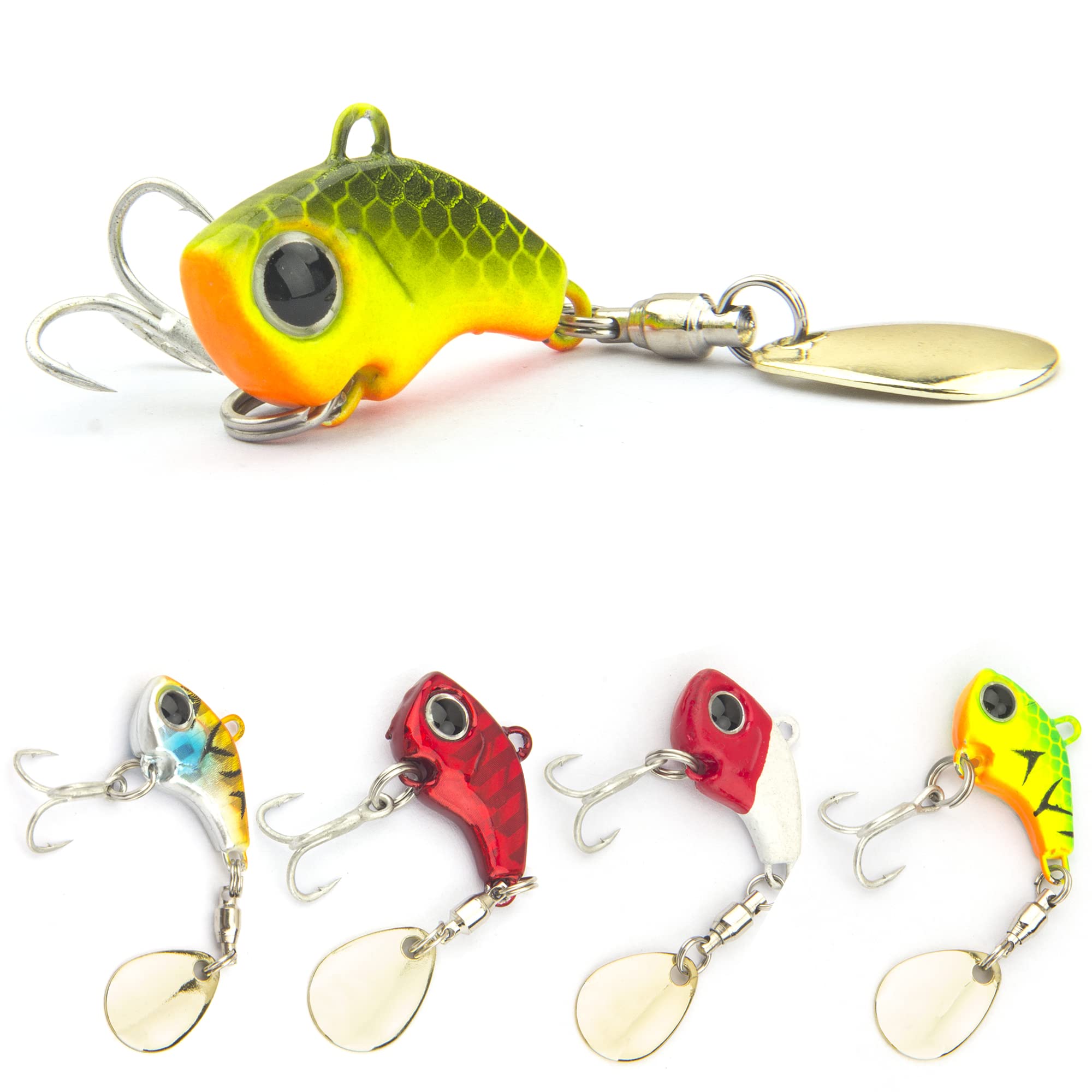 VIB Tail Spinners - Metal Bass Fishing Lures Kit with Tackle Box | Freshwater & Saltwater