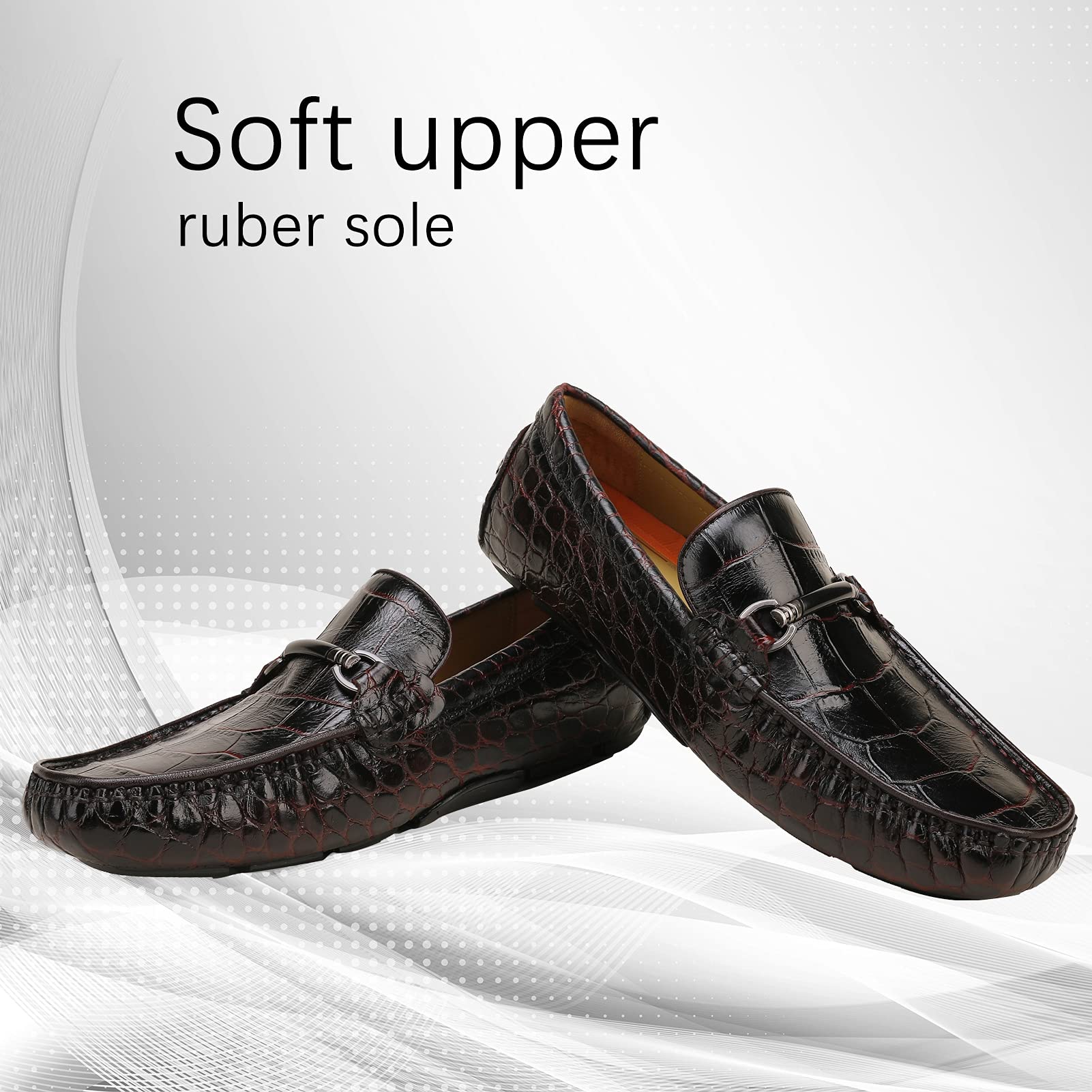 Men's Genuine Leather Slip-On Loafers - Comfortable Casual Driving Moccasins & Breathable Dress Shoes for Work, Travel & Everyday Wear