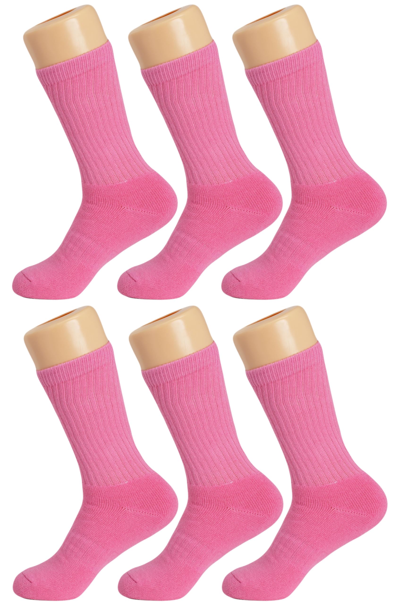 American Made Solid Cotton Cushion Crew Socks for Men - Breathable Athletic Sport Socks for Running, Hiking & Everyday Wear | AWS