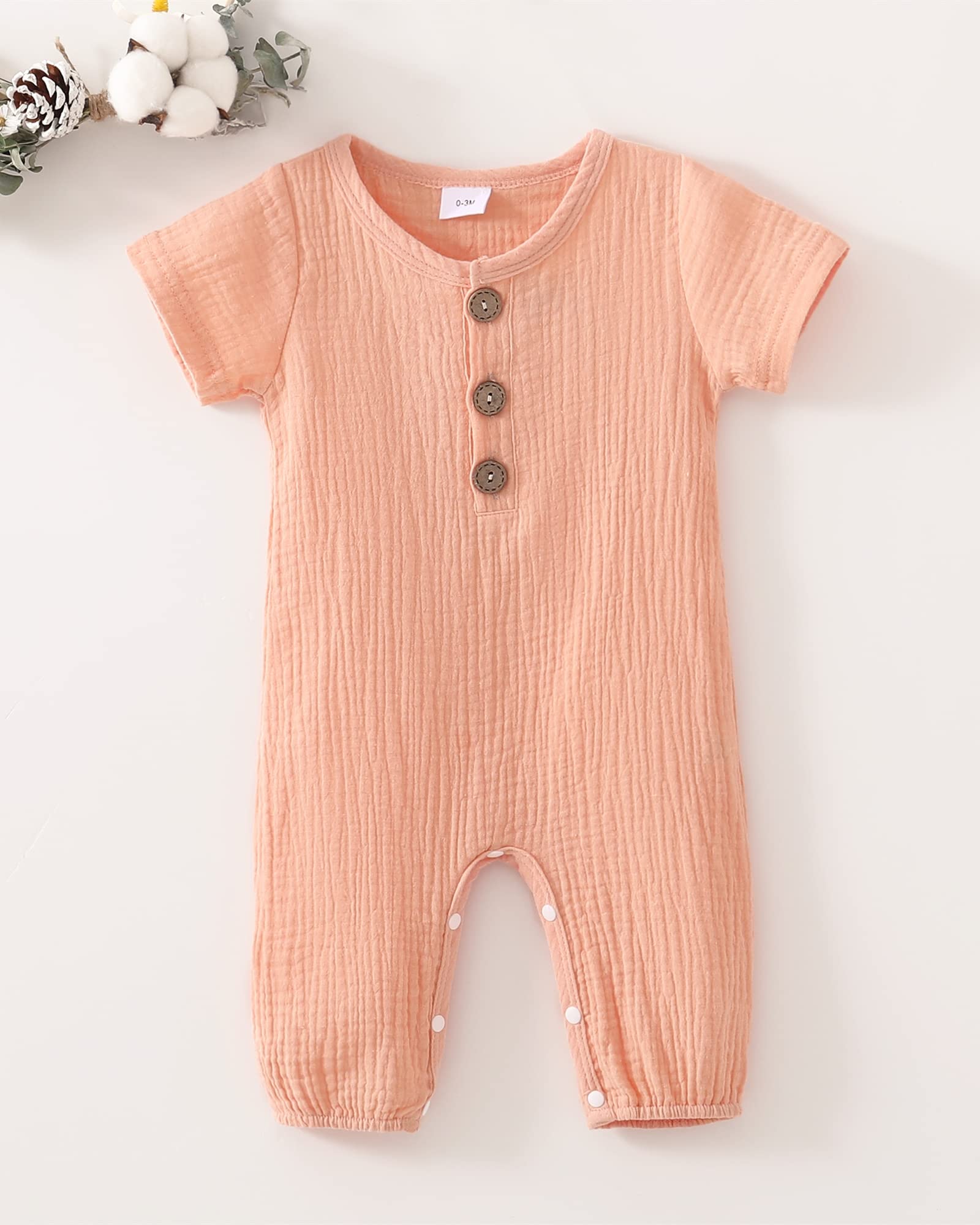 Adorable Newborn Baby Girl Summer Outfits - Soft Short Sleeve Romper Jumpsuit & Bodysuit Set | Perfect for Photoshoots, Playdates & Outdoor Adventures