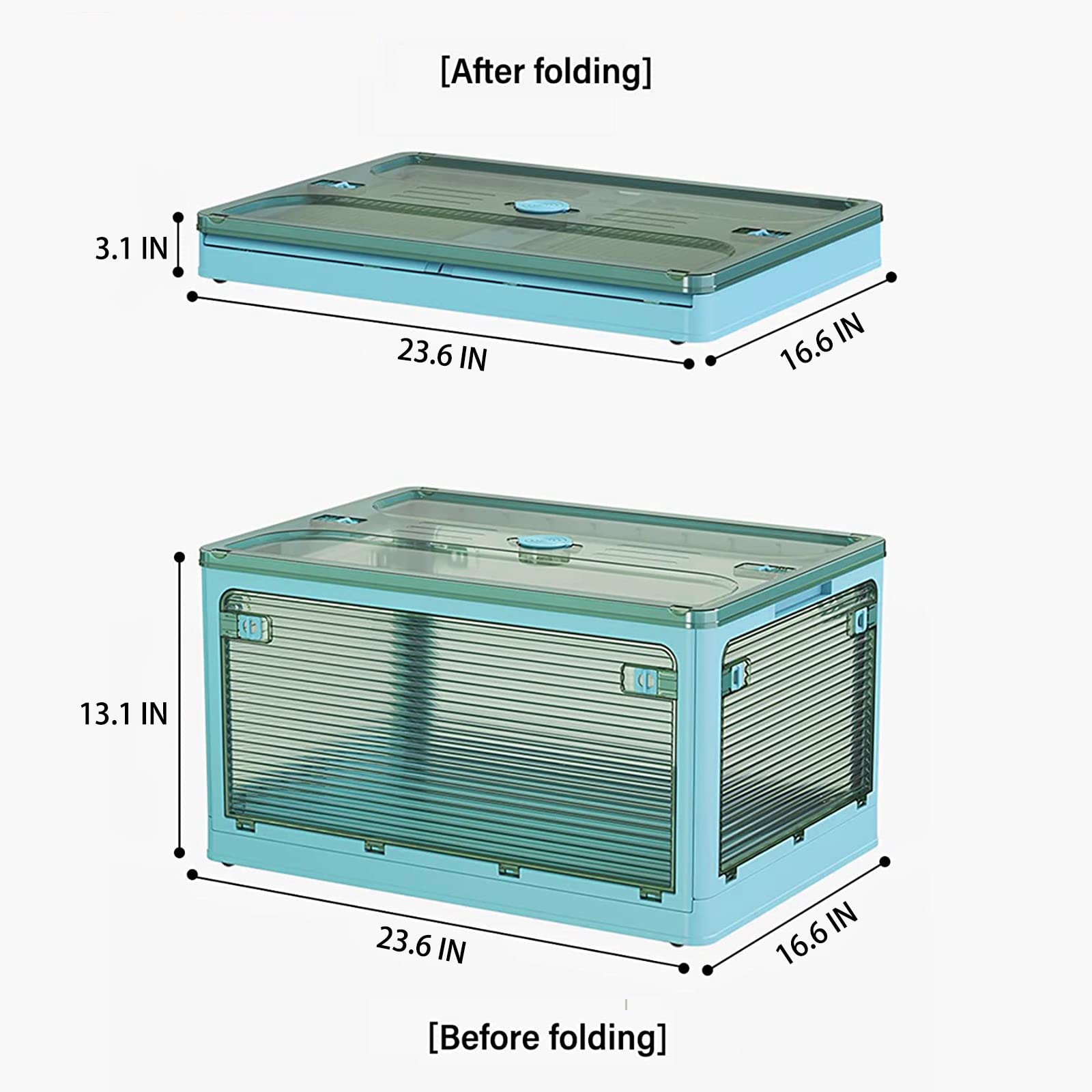 Collapsible Plastic Storage Boxes with Lids - Foldable Organizer Bins for Home, Office & Closet - Space Saving Really Useful Storage Containers - Perfect for Organizing Toys, Clothes & Household Items