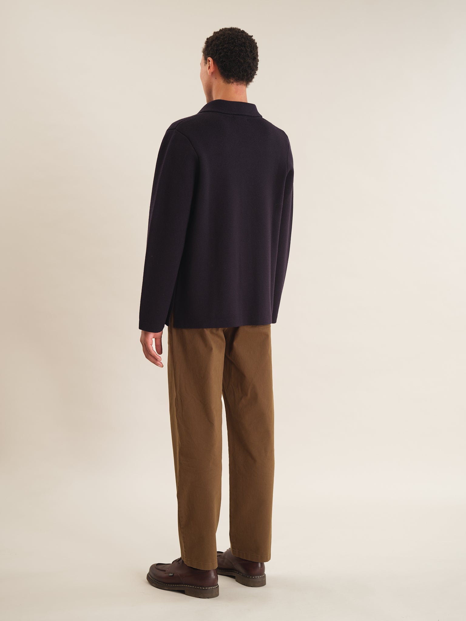 Premium Navy Blue Merino Wool Knit Jacket for Men & Women - Soft, Warm & Stylish - Perfect for Outdoor Adventures, Travel & Casual Wear