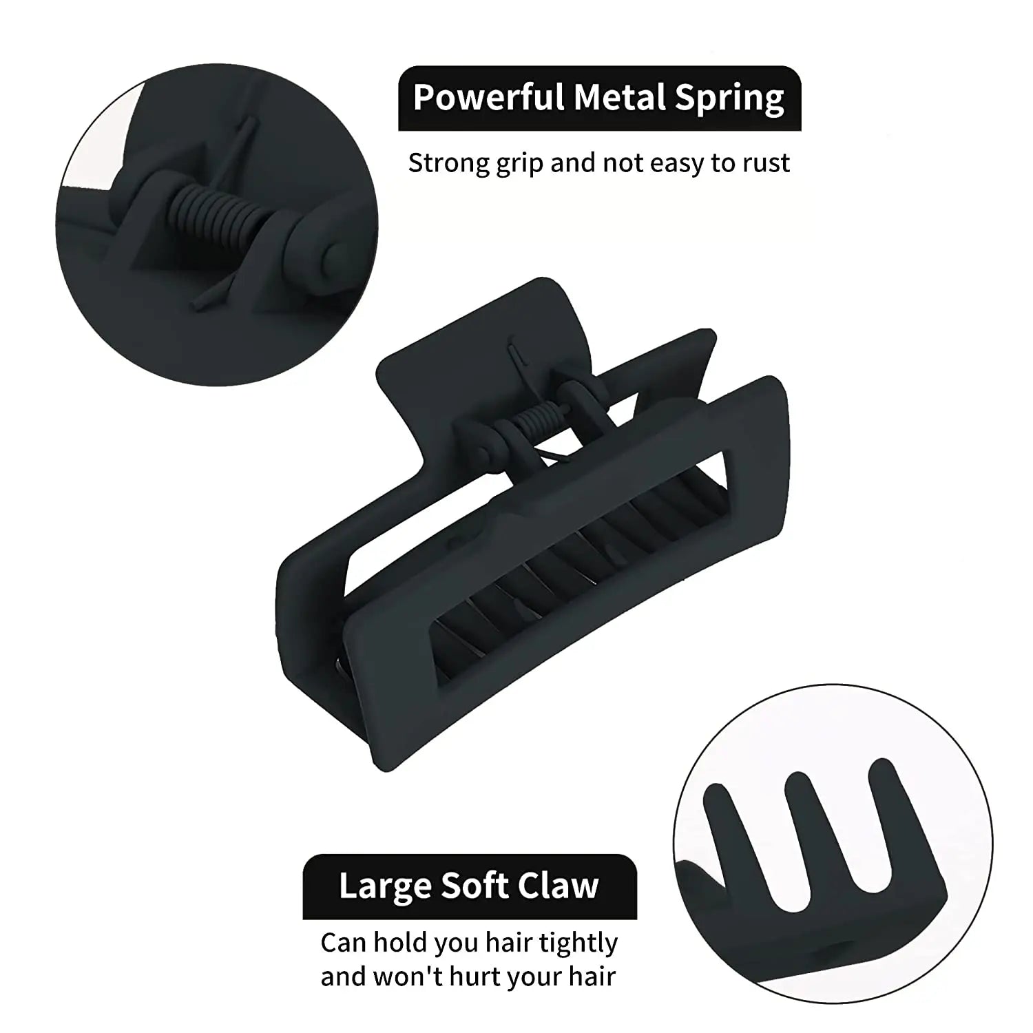 Large Hair Claw Clips for Women - Strong Hold Hair Clips for Thick Hair - Non-Slip Hair Accessories for Ponytail, Bun & Updo Hairstyles