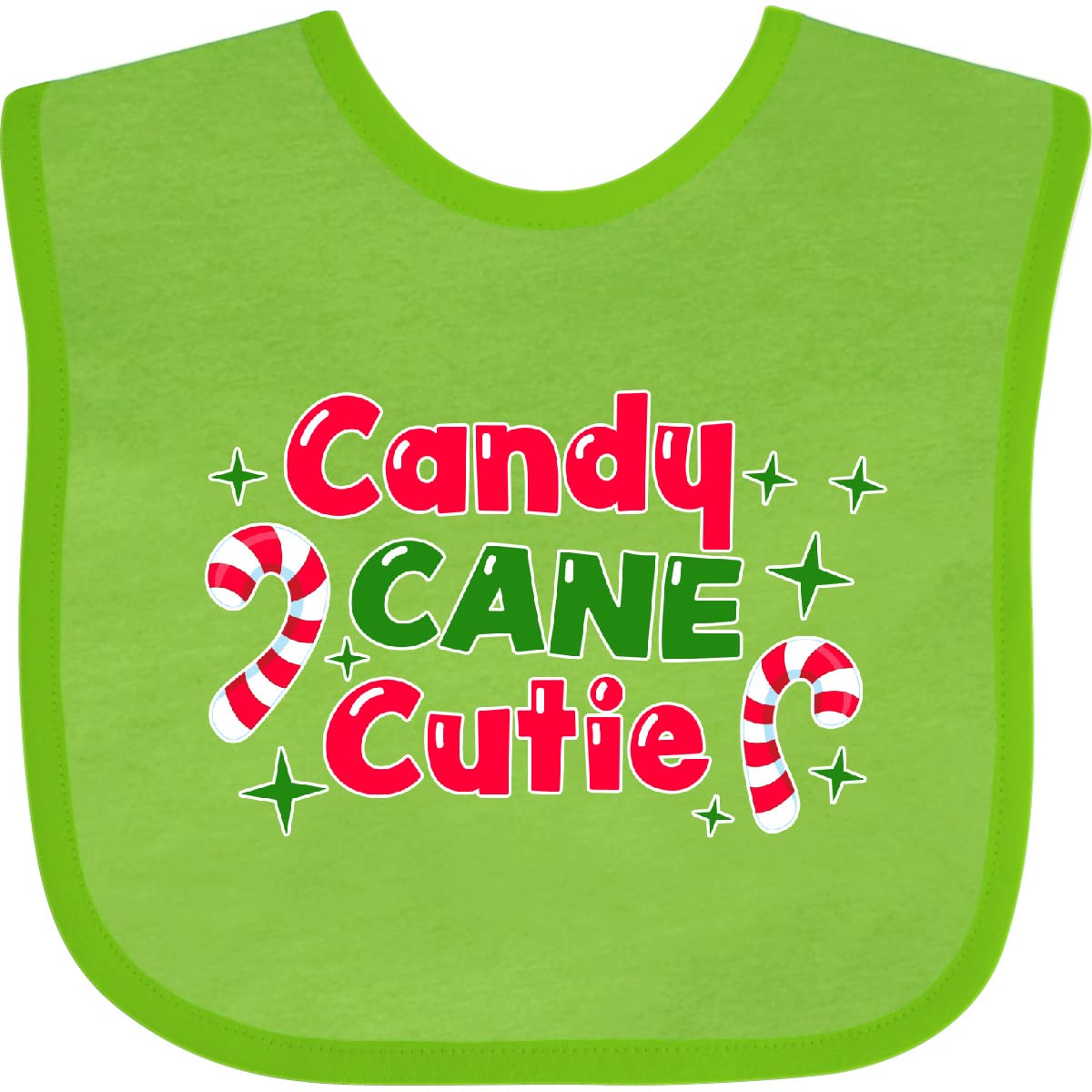 Inktastic Christmas Candy Cane Cutie Baby Bib - Adorable Holiday Infant Feeding Bib with Candy Cane Design - Perfect for Christmas Photos, Holiday Parties & Newborn Gifts