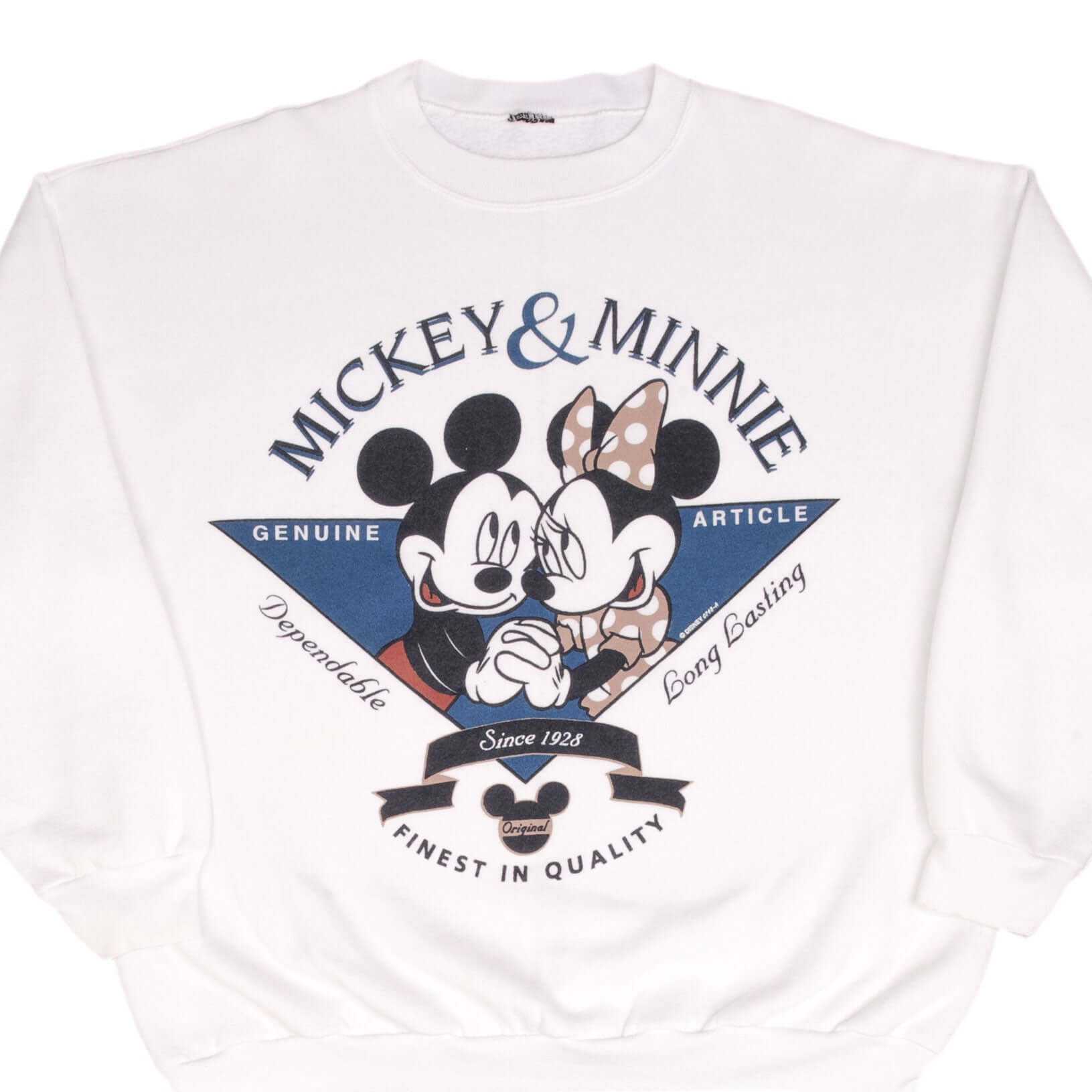 Vintage Disney Mickey and Minnie Mouse 1990s White Sweatshirt Size XL - Retro Disney Lovers Gift for Collectors & 90s Nostalgia Fashion