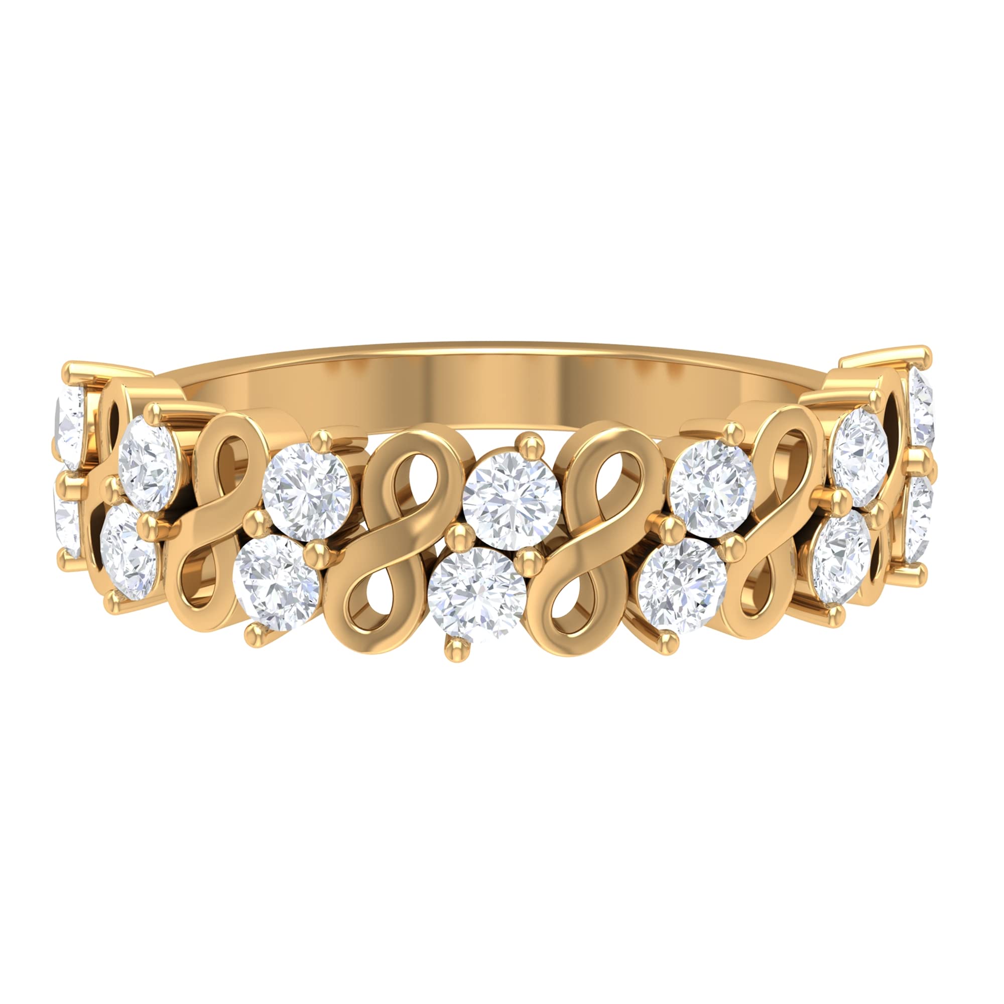 1 CT Moissanite Half Eternity Ring for Women - 14K Solid Gold Wedding Band, Anniversary Gift, Promise Ring - Perfect for Engagement, Bridal Jewelry & Special Occasions