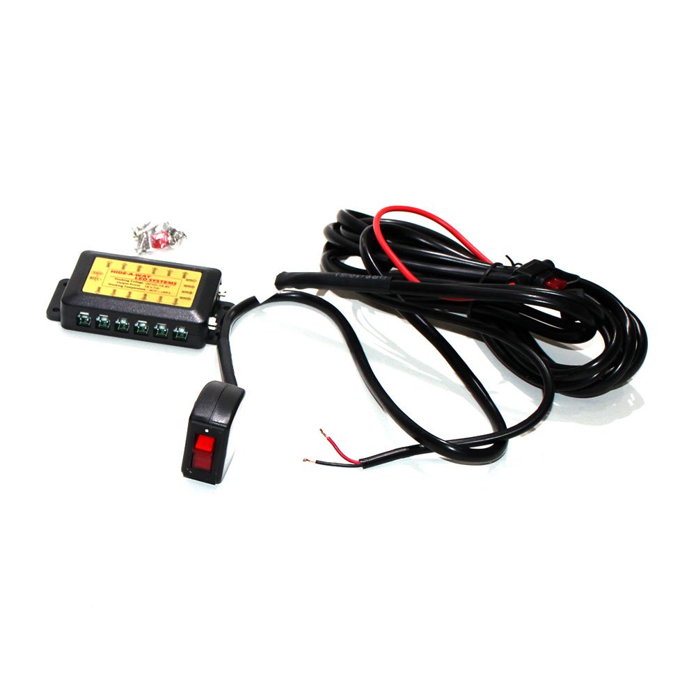 12 Head Euro LED Strobe Light Bar Kit - Red & Blue Emergency Warning Lights for Police, Fire, Security Vehicles & Off-Road Trucks