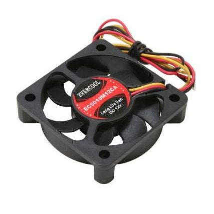 Evercool 50x50x10mm 3 Pin Tachometer Ball Bearing CPU Cooling Fan EC5010M12CA - Perfect for PC Builds, Gaming Rigs & Computer Case Cooling