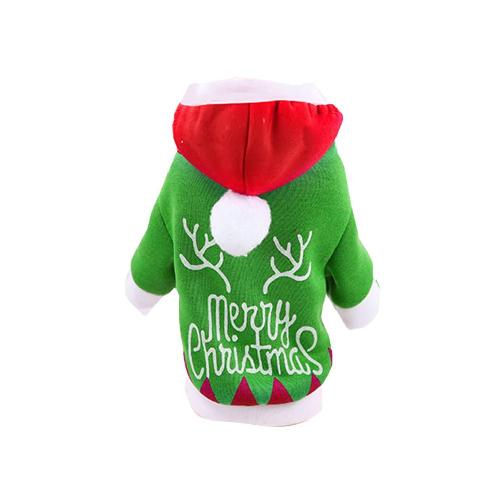Festive Christmas Dog Sweater - Green Pet Holiday Costume for Parties