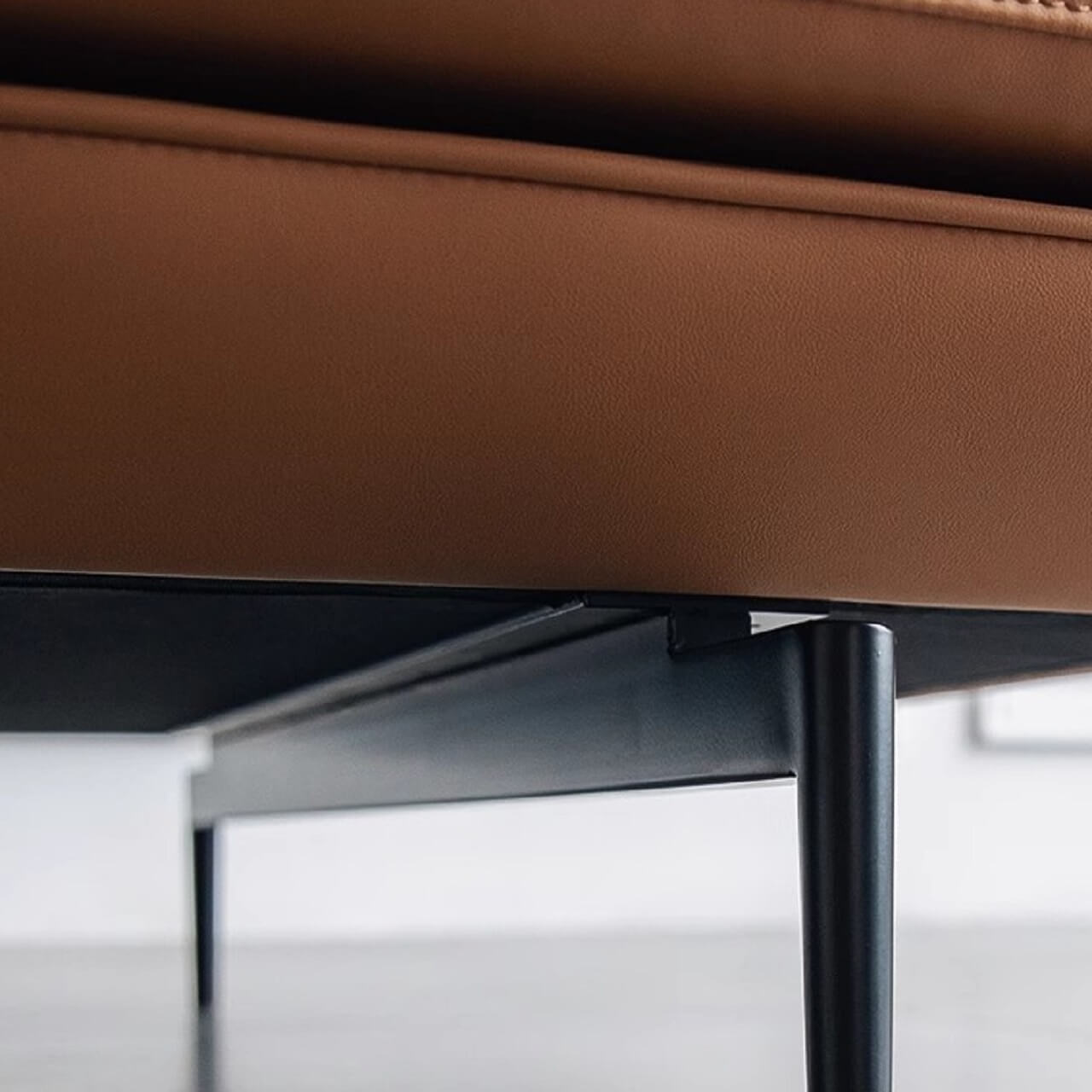 Minimalist Orange Microfiber Leather Sofa - Modern 88.58