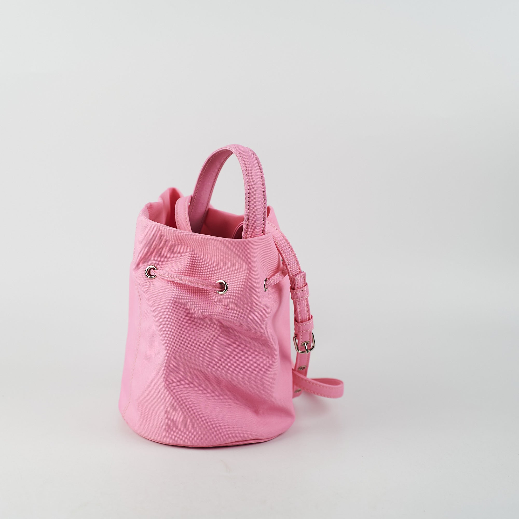 Balenciaga Nylon Wheel XS Bucket Bag in Pink | Luxury Designer Handbag for Women | Perfect for Everyday Use, Travel & Fashion Outings