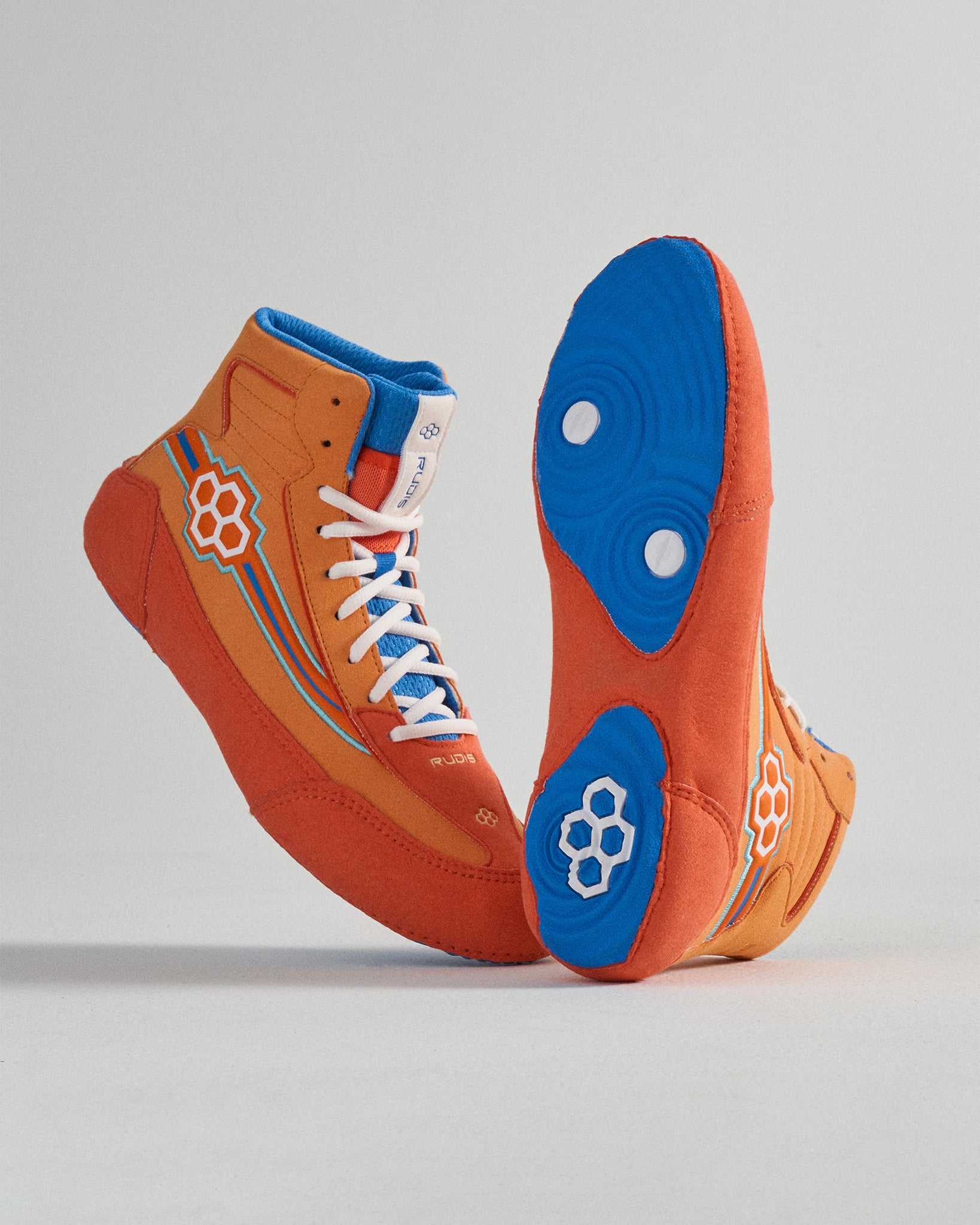 RUDIS Ninety 5 Youth Wrestling Shoes - Lightweight & Breathable for Kids - Perfect for Training, Competitions & Matches (Orange)