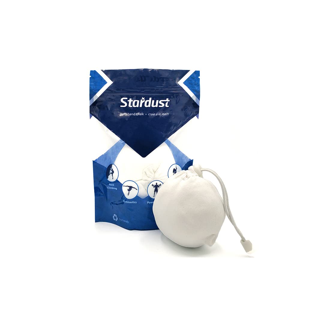 Premium Stardust Hand Chalk for Rock Climbing & Gymnastics - 2.5oz Refillable Chalk Ball with 100% Pure Magnesium Carbonate - Non-Slip Grip Enhancer for Weightlifting, Yoga & Workout
