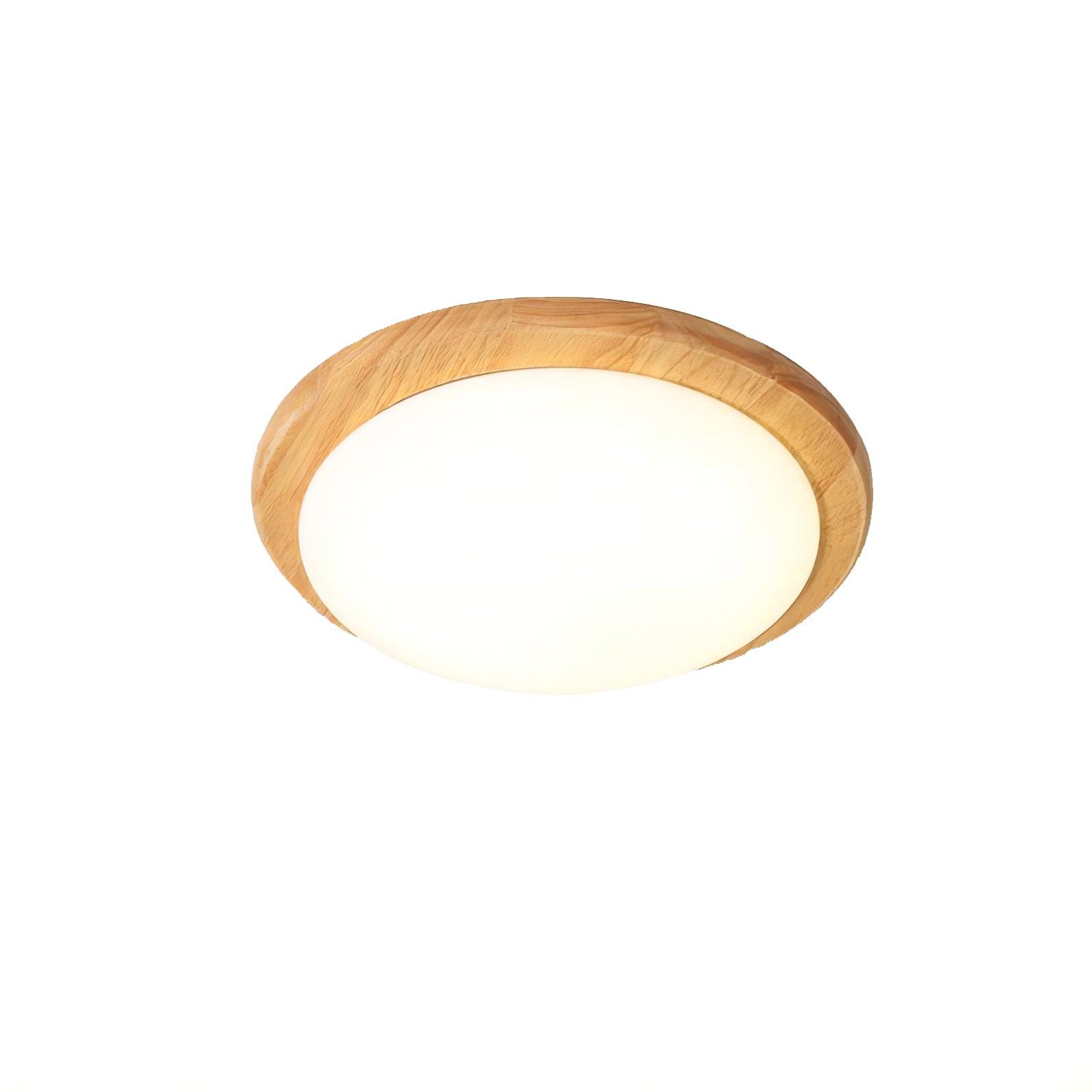 Modern Wooden Drum Ceiling Light Fixture - Handcrafted Natural Wood Pendant Lamp for Living Room, Bedroom, Dining Room & Office Lighting