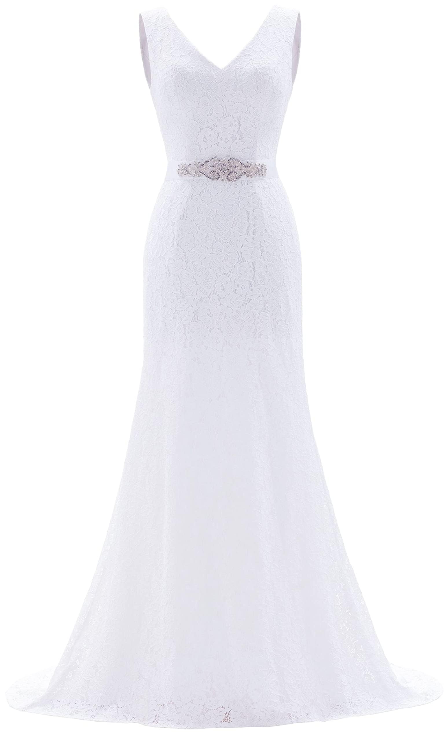 Elegant Women's Lace Mermaid Wedding Dress for Bride - Perfect for Beach, Church, and Formal Ceremonies