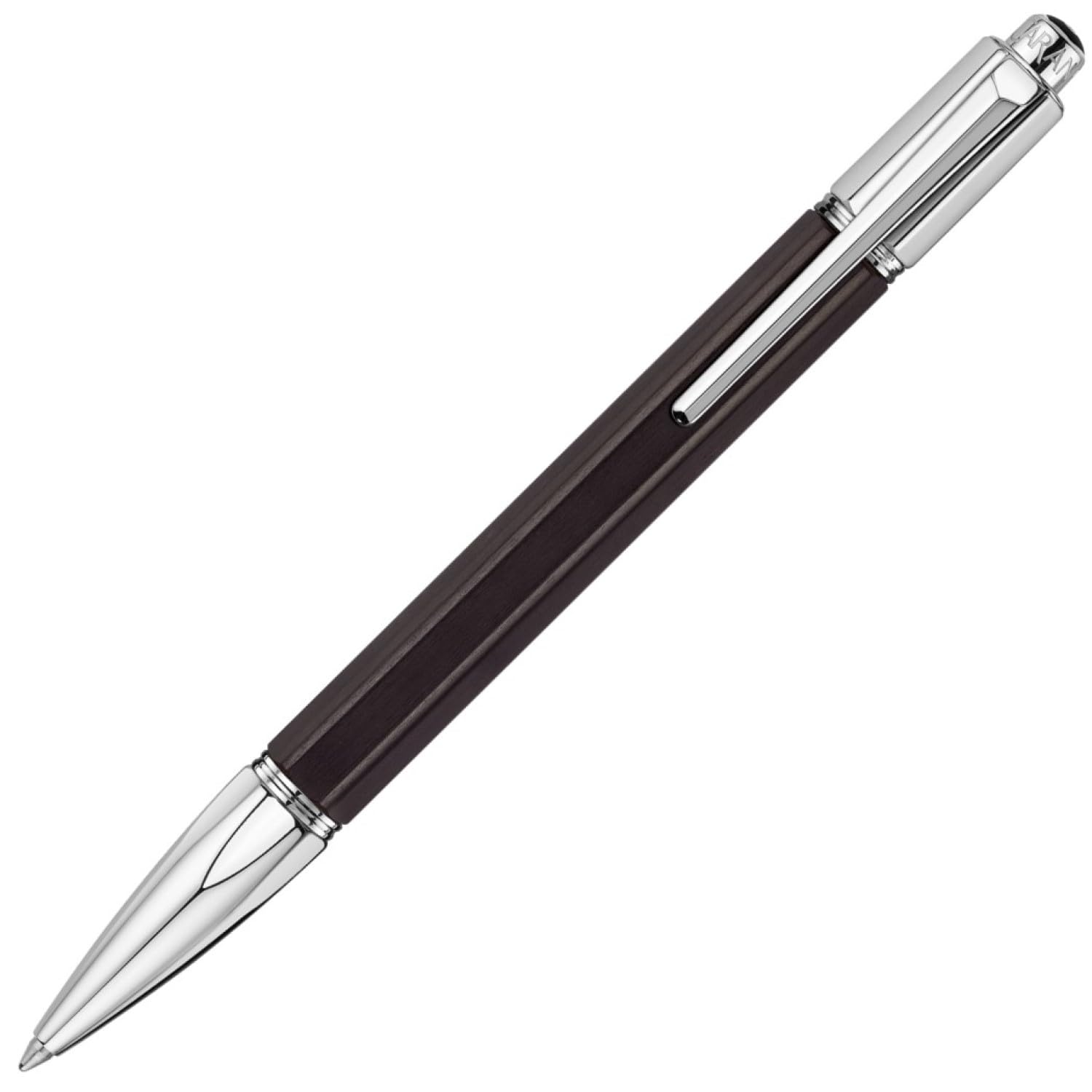 Caran d'Ache 4480-086 Premium Oil-Based Ballpoint Pen - Varius Ebony & Silver Luxury Writing Instrument for Business, Gifts & Everyday Use