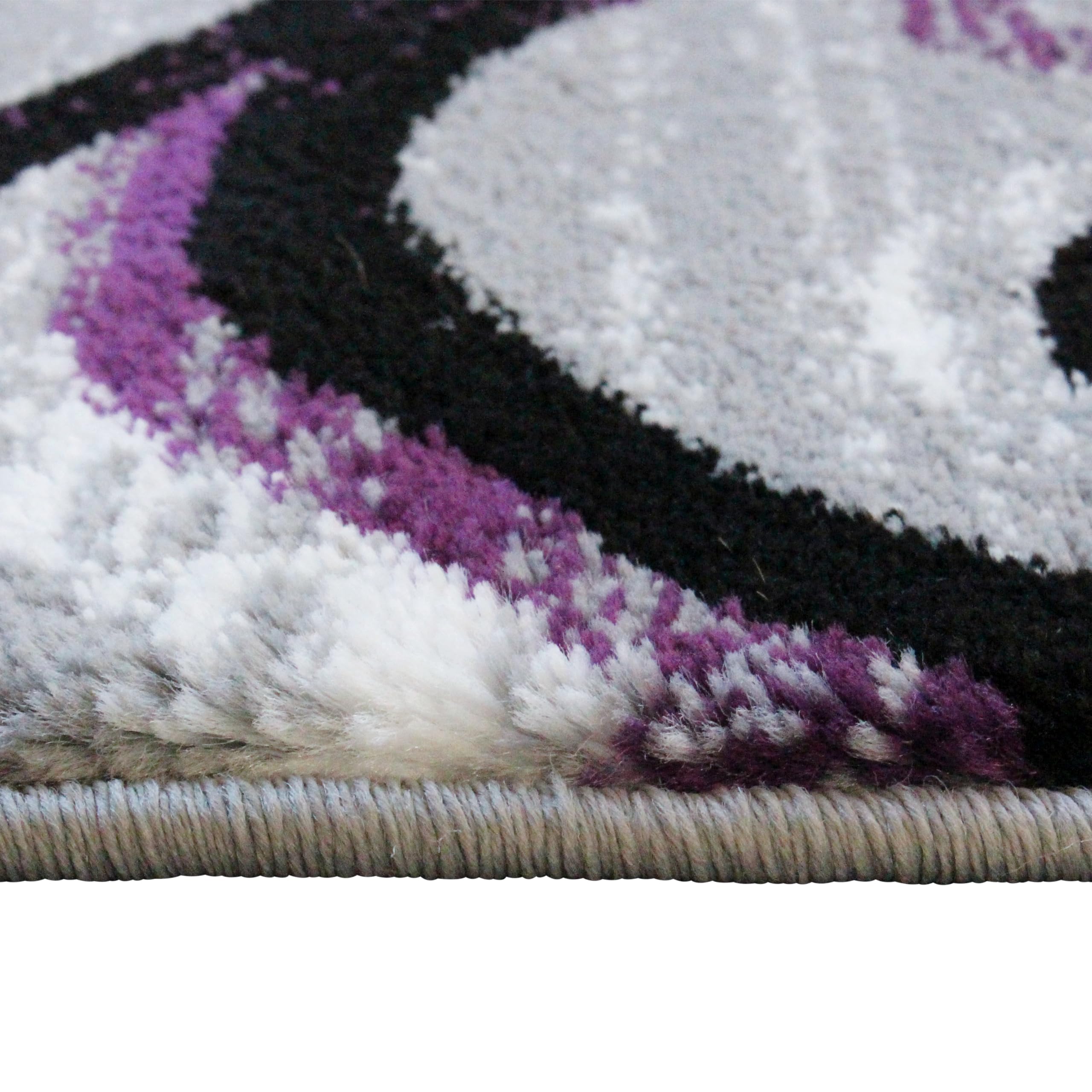 EMMA + OLIVER Helix Olefin Accent Rug 2x7 - Scraped Look Swirl Pattern Plush Pile with Jute Backing - Moisture & Stain Resistant Easy Care Rug - Perfect for Living Room, Bedroom or Entryway Decor