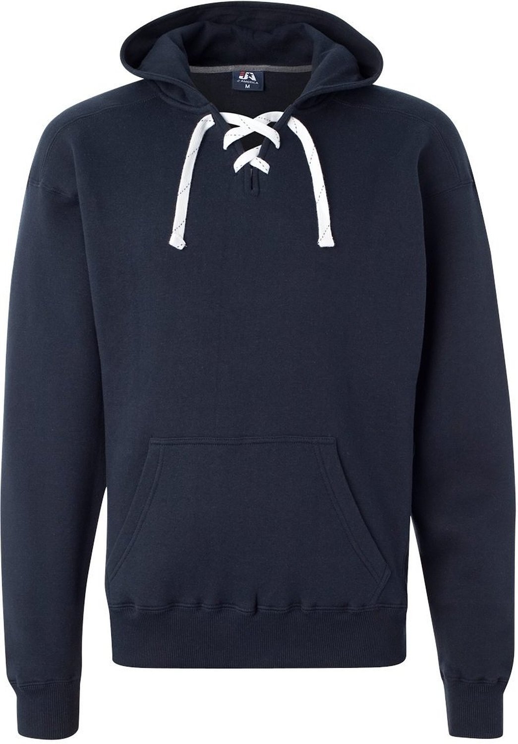 J America Sport Lace Hood - Navy Blue Pullover Hoodie for Women & Men | Cozy Casual Wear for Gym, Running & Outdoor Activities