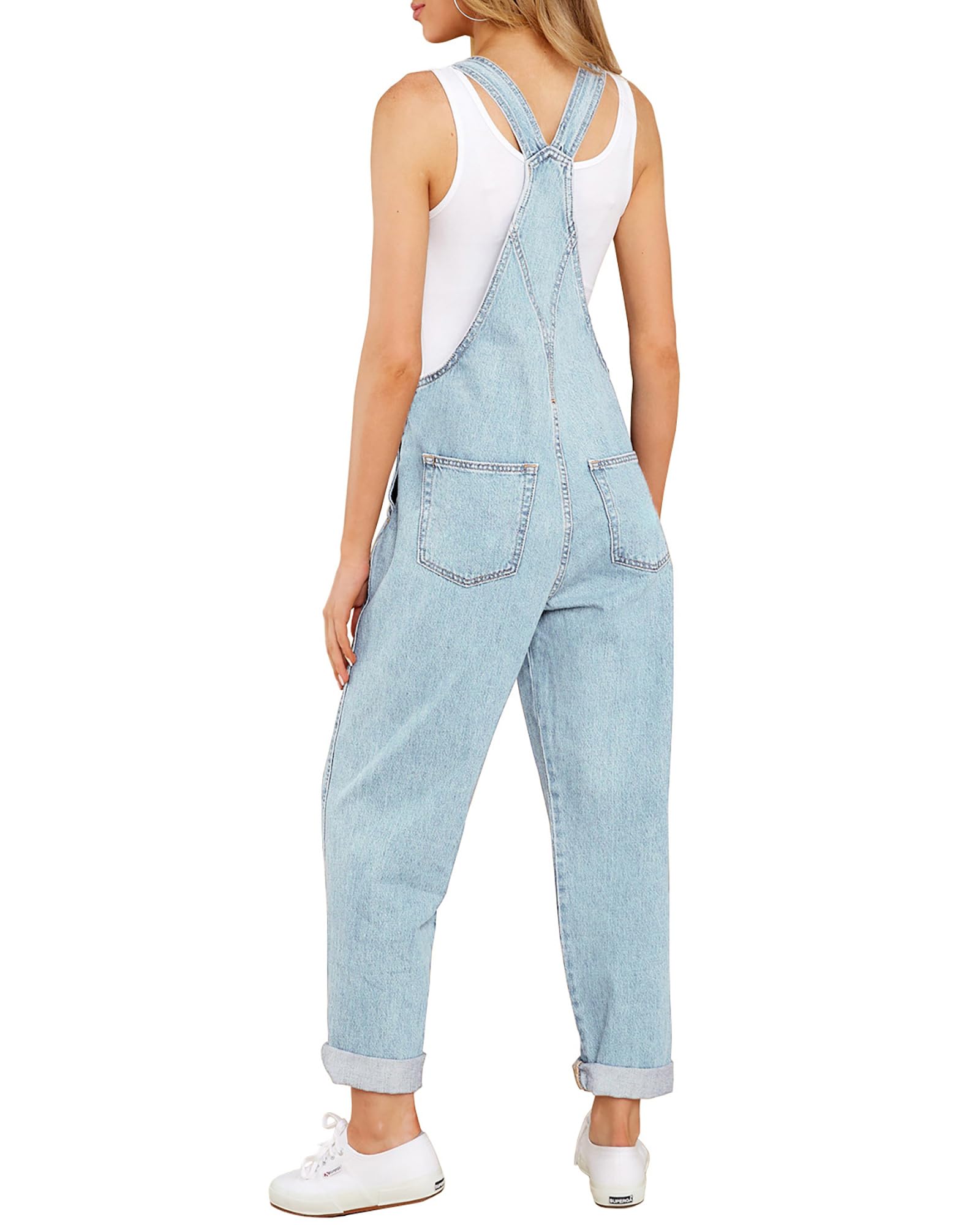 LookbookStore Women's Stretchy Denim Overalls - Casual Bib Overalls with Pockets, Comfortable Jumpsuit for Women | Perfect for Work, Weekend Outings & Outdoor Activities