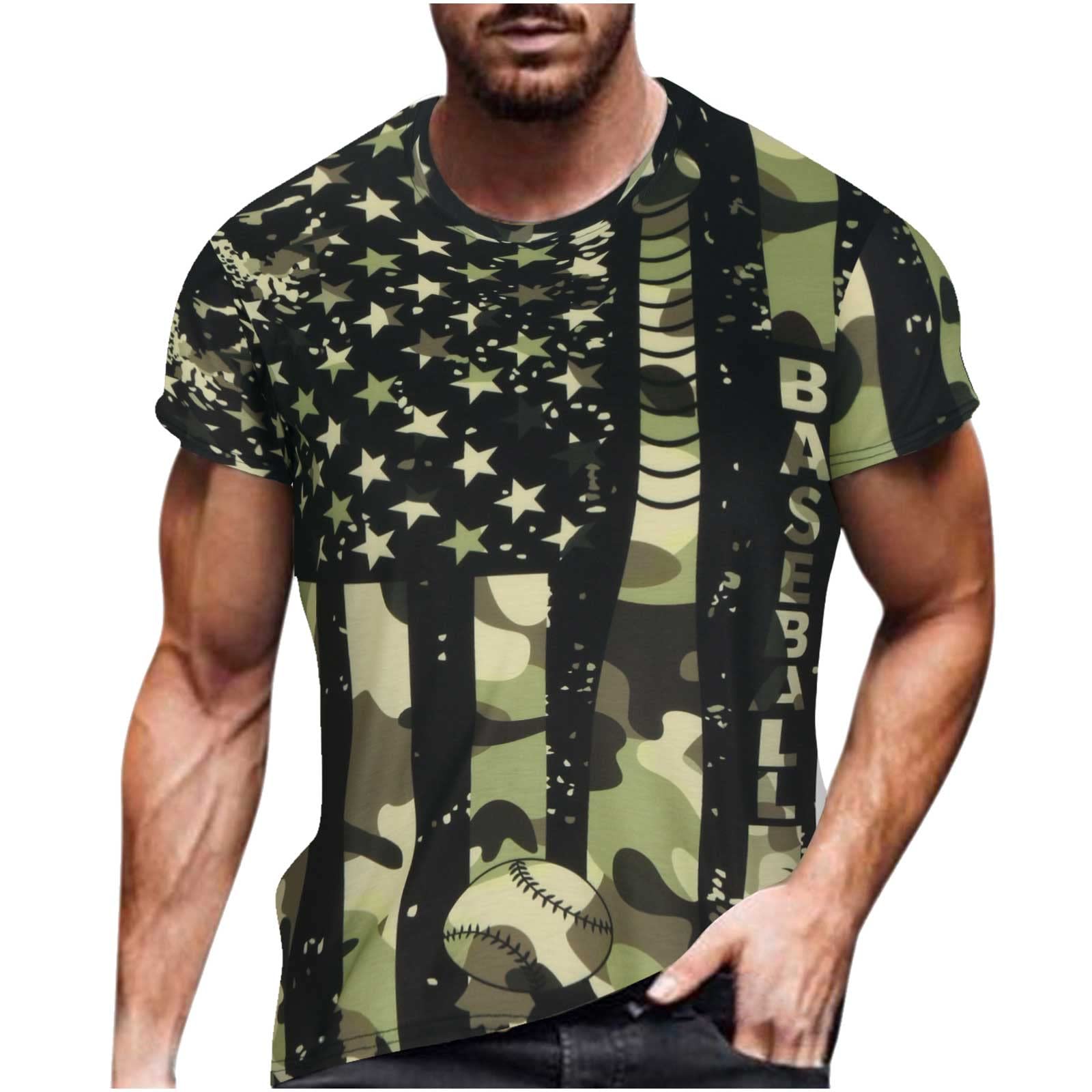 2024 Patriotic American Flag Graphic T-Shirts for Men - 4th of July Short Sleeve Cotton Tees - Summer Casual Tops for BBQ, Beach & Independence Day Celebrations