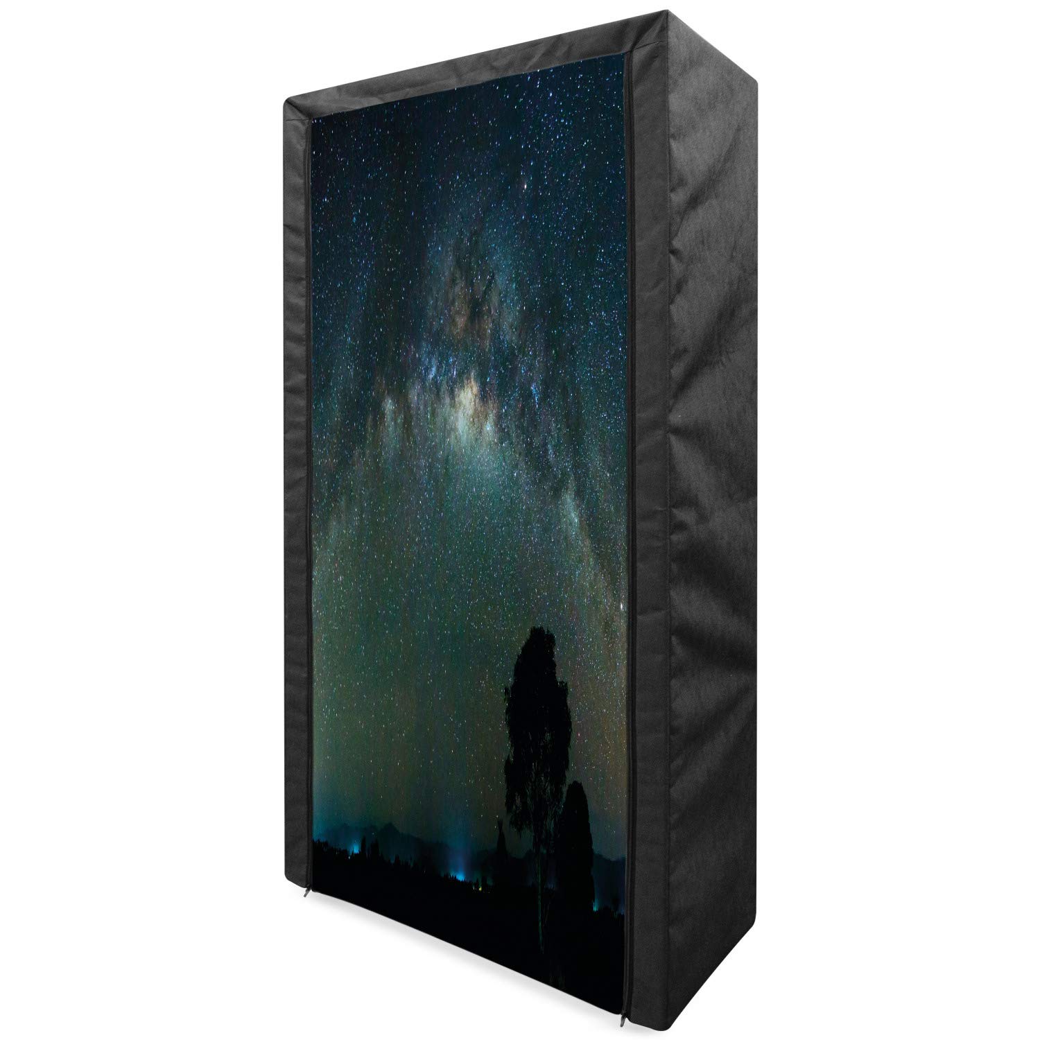 Ambesonne Sky Portable Fabric Wardrobe | Milky Way Photography Universe Design | 33.5