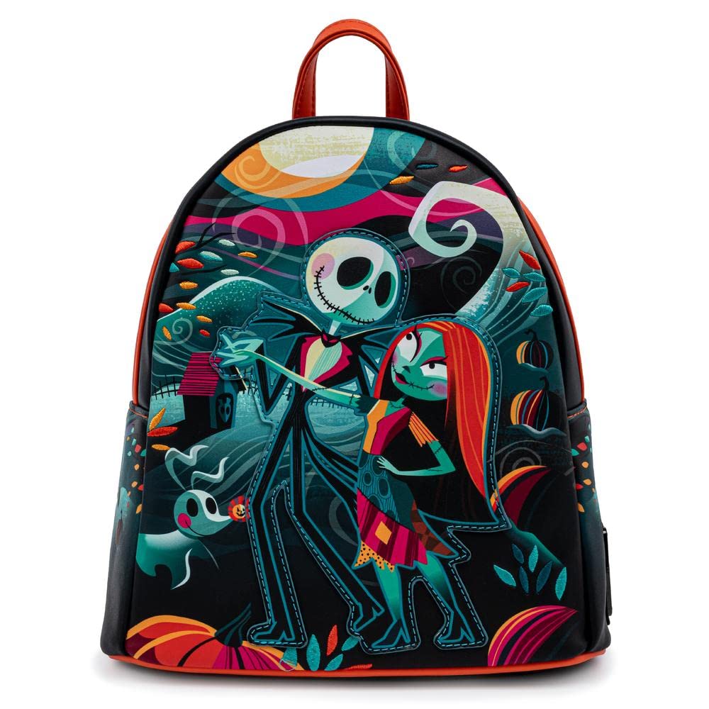 Disney Nightmare Before Christmas Loungefly Women's Double Strap Shoulder Bag Purse - Simply Meant To Be Design for Cosplay, Halloween Costume & Disney Park Outfits